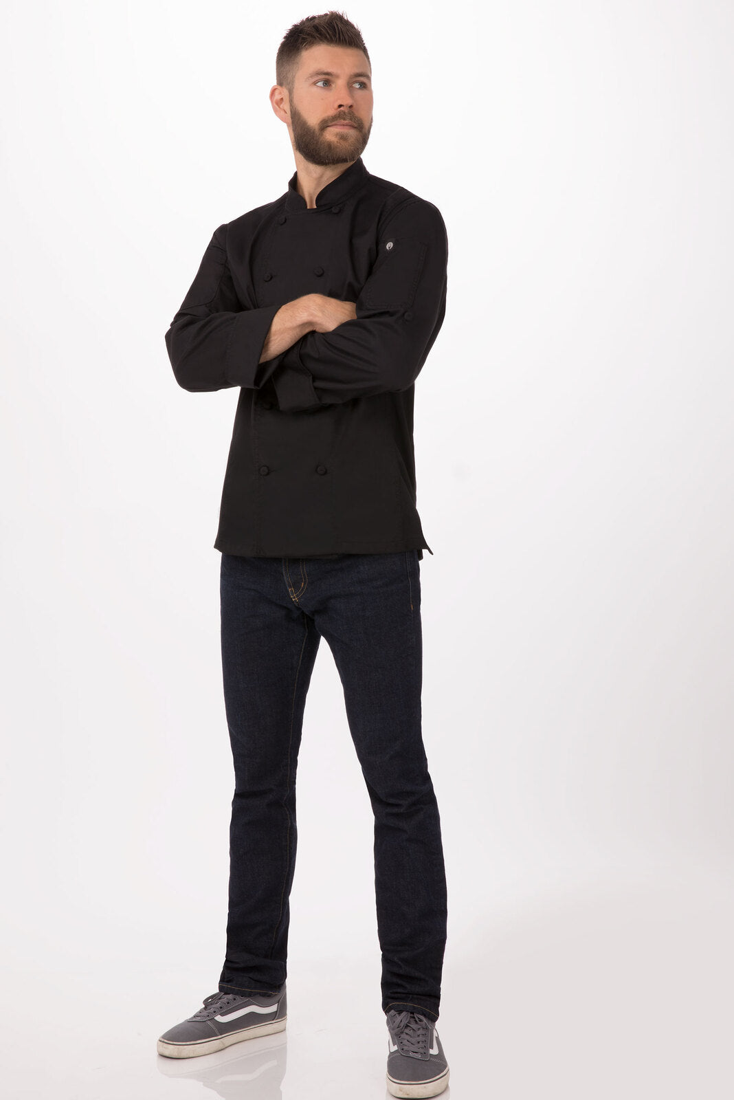 Chef Works Bowden Men's Chef Jacket - Black