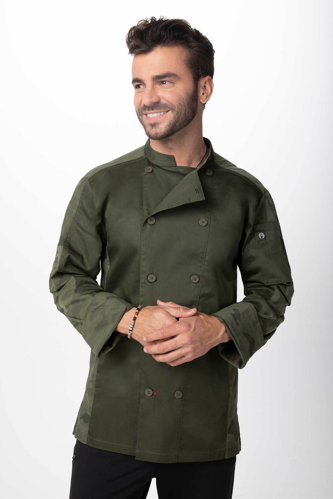 Chef Works Mojave Men's Chef Jacket- Green - Green