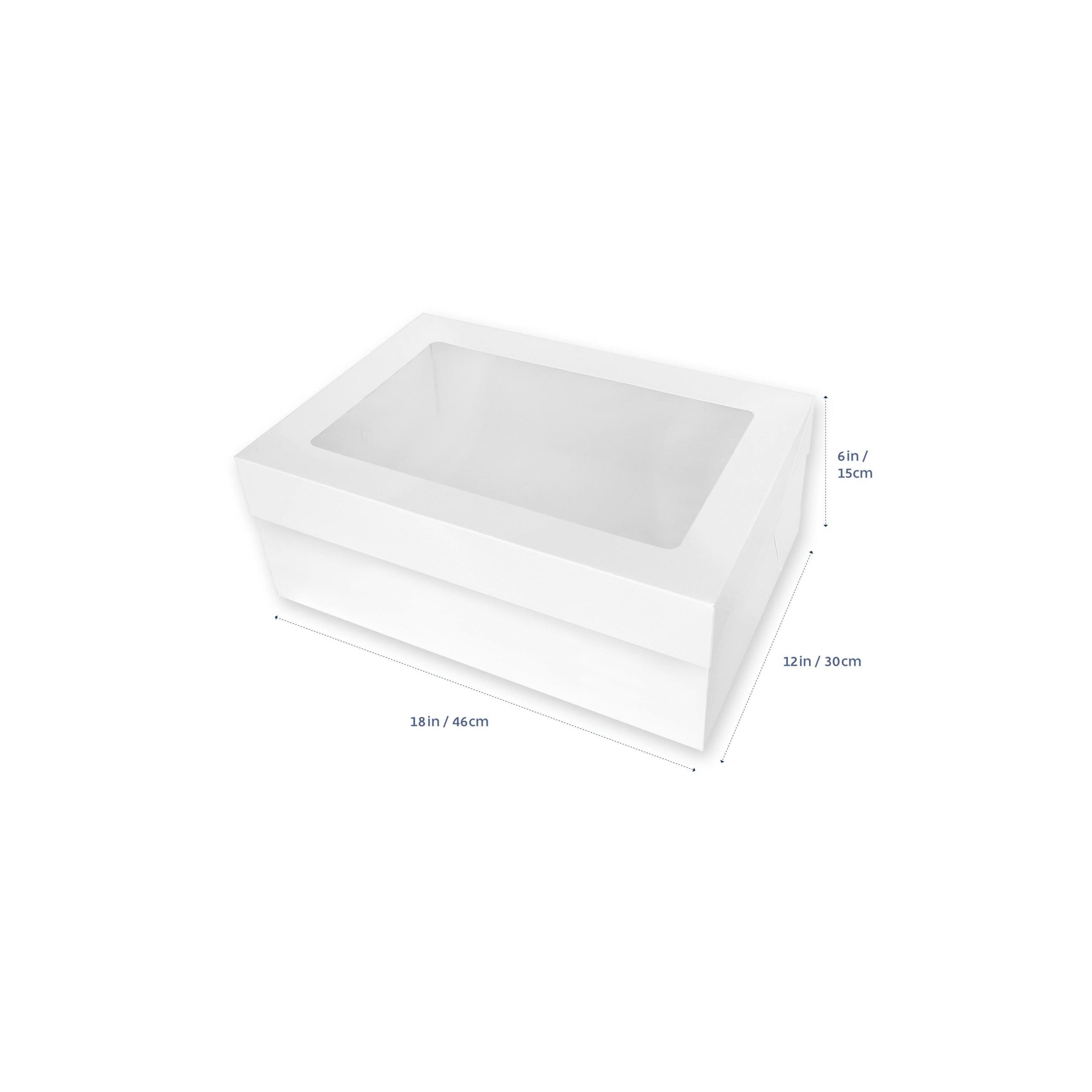 LOYAL Rectangle Cake Box with Lid 18 x 12 x 6 Inch