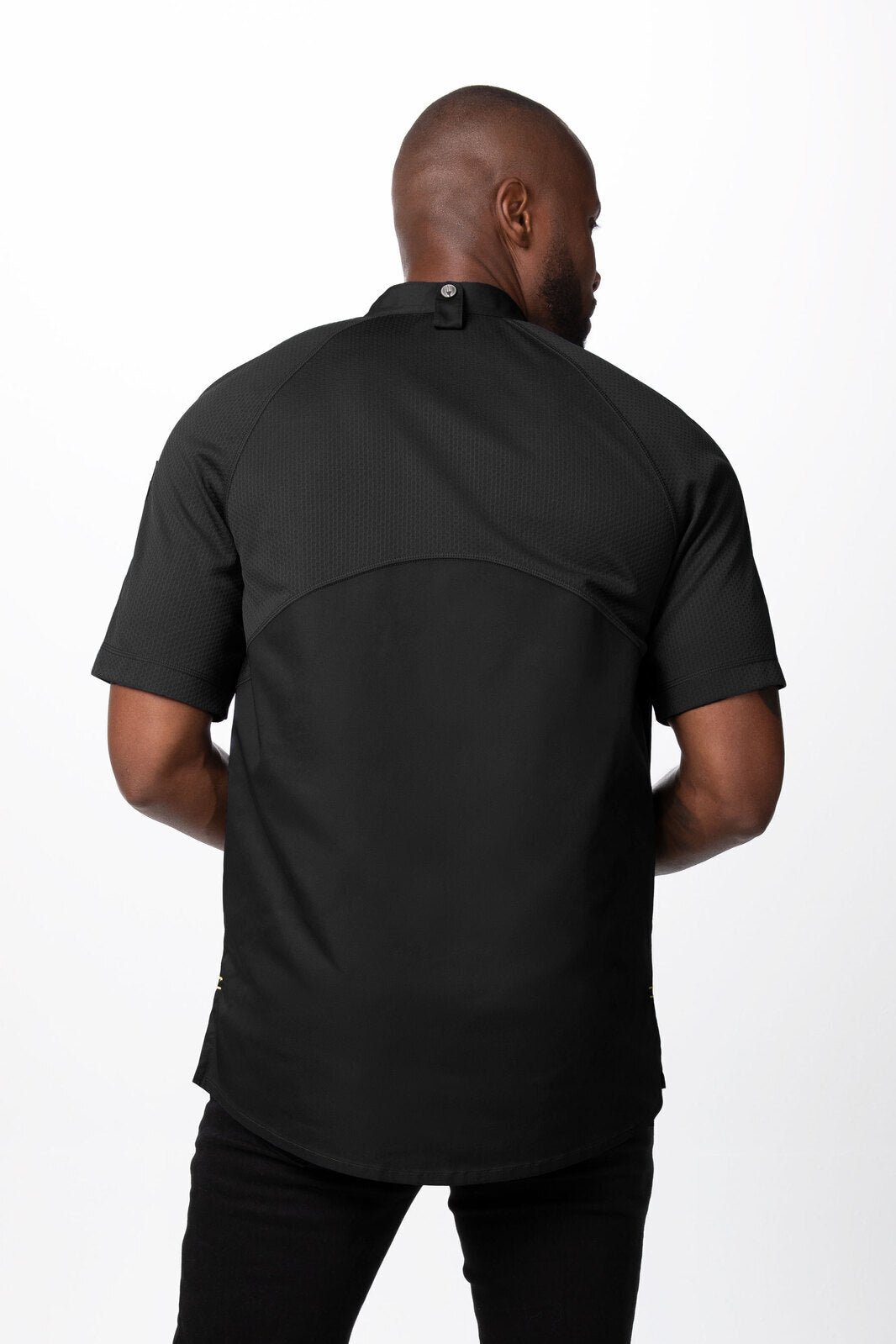 Chef Works Varkala Men's Chef Jacket- Natural - Black