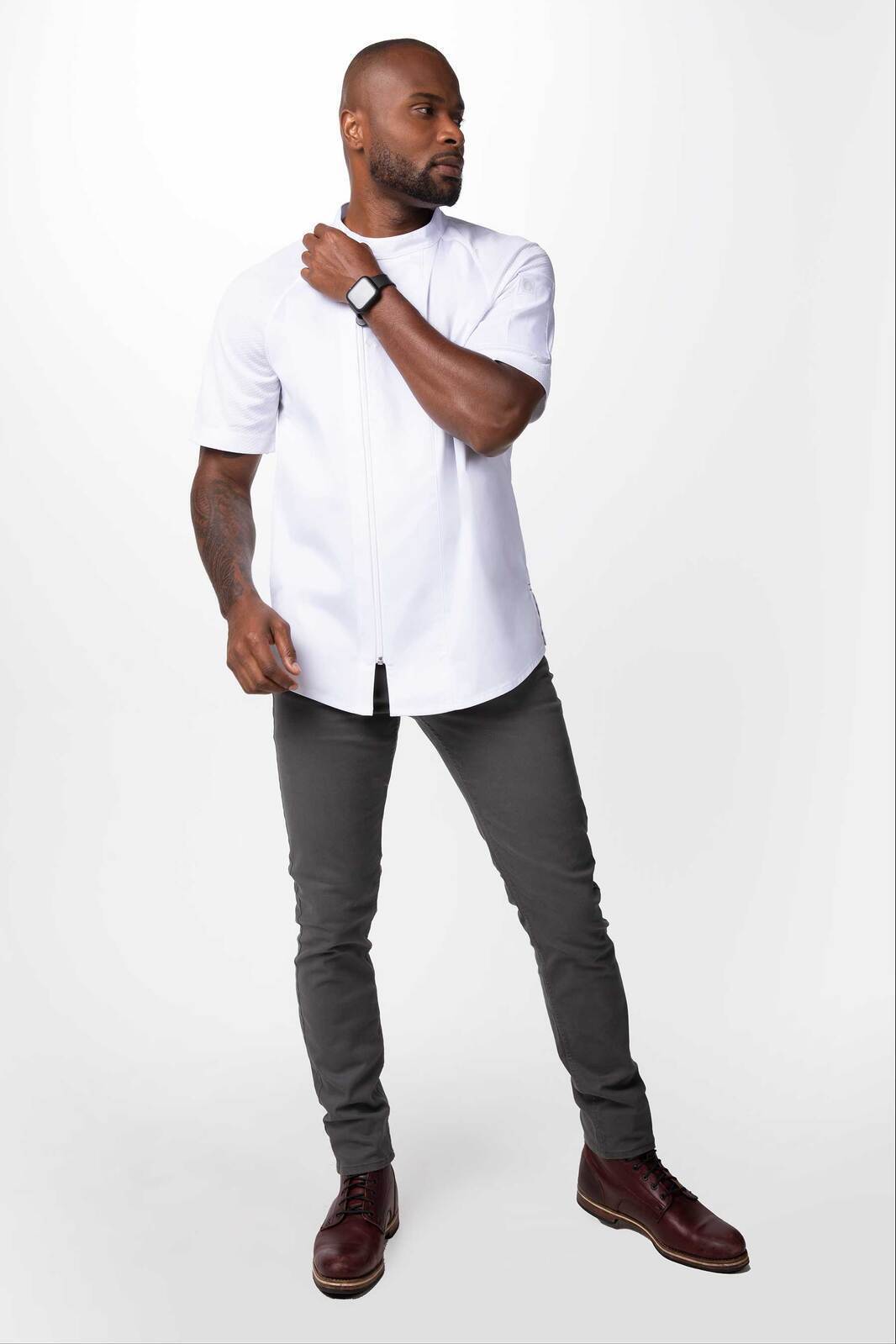 Chef Works Varkala Men's Chef Jacket- Natural - White