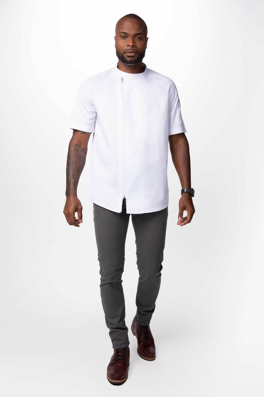 Chef Works Varkala Men's Chef Jacket- Natural - White