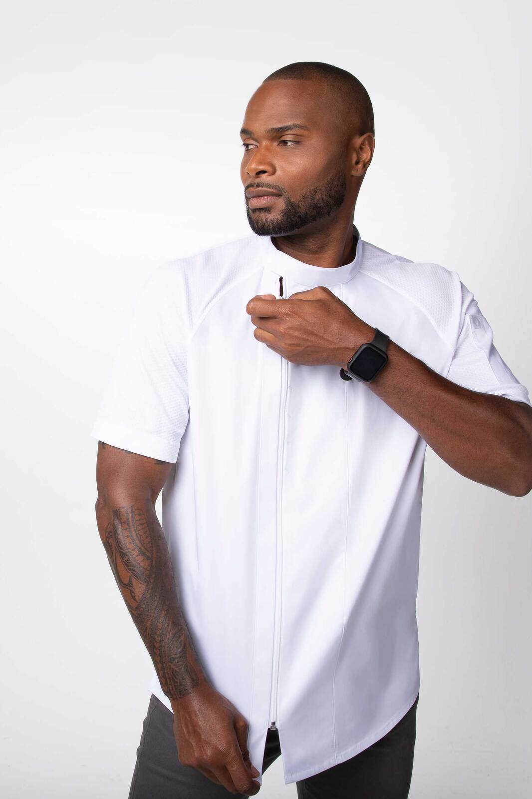 Chef Works Varkala Men's Chef Jacket- Natural - White