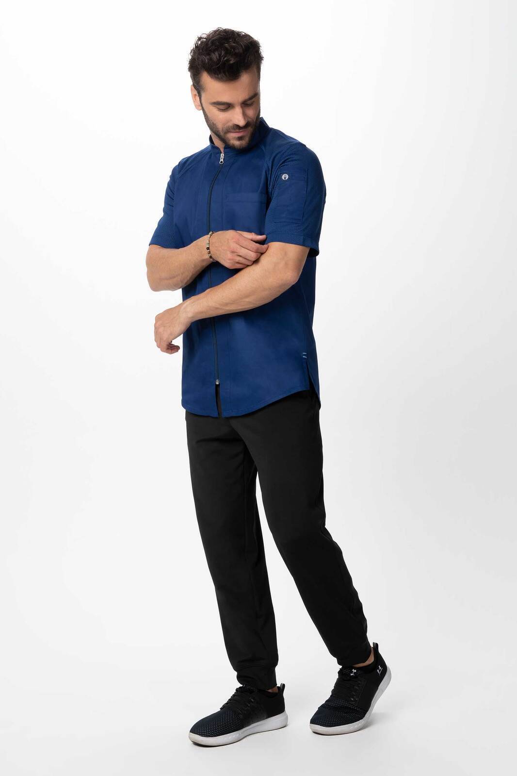 Chef Works Arcadia Men's Chef Jacket - Blue