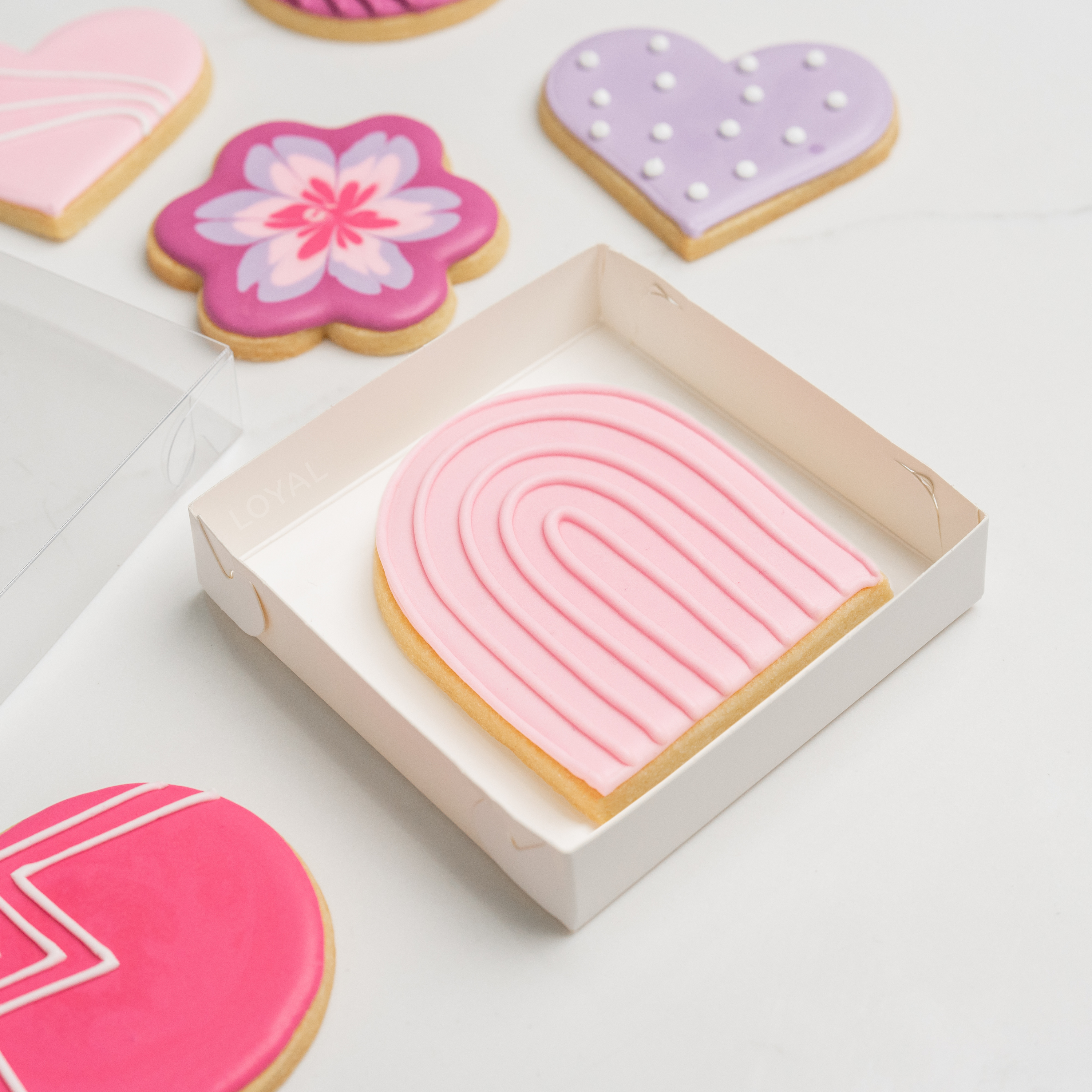LOYAL Cookie Box Clear Lid 11cm x 11cm x 2.5cm
