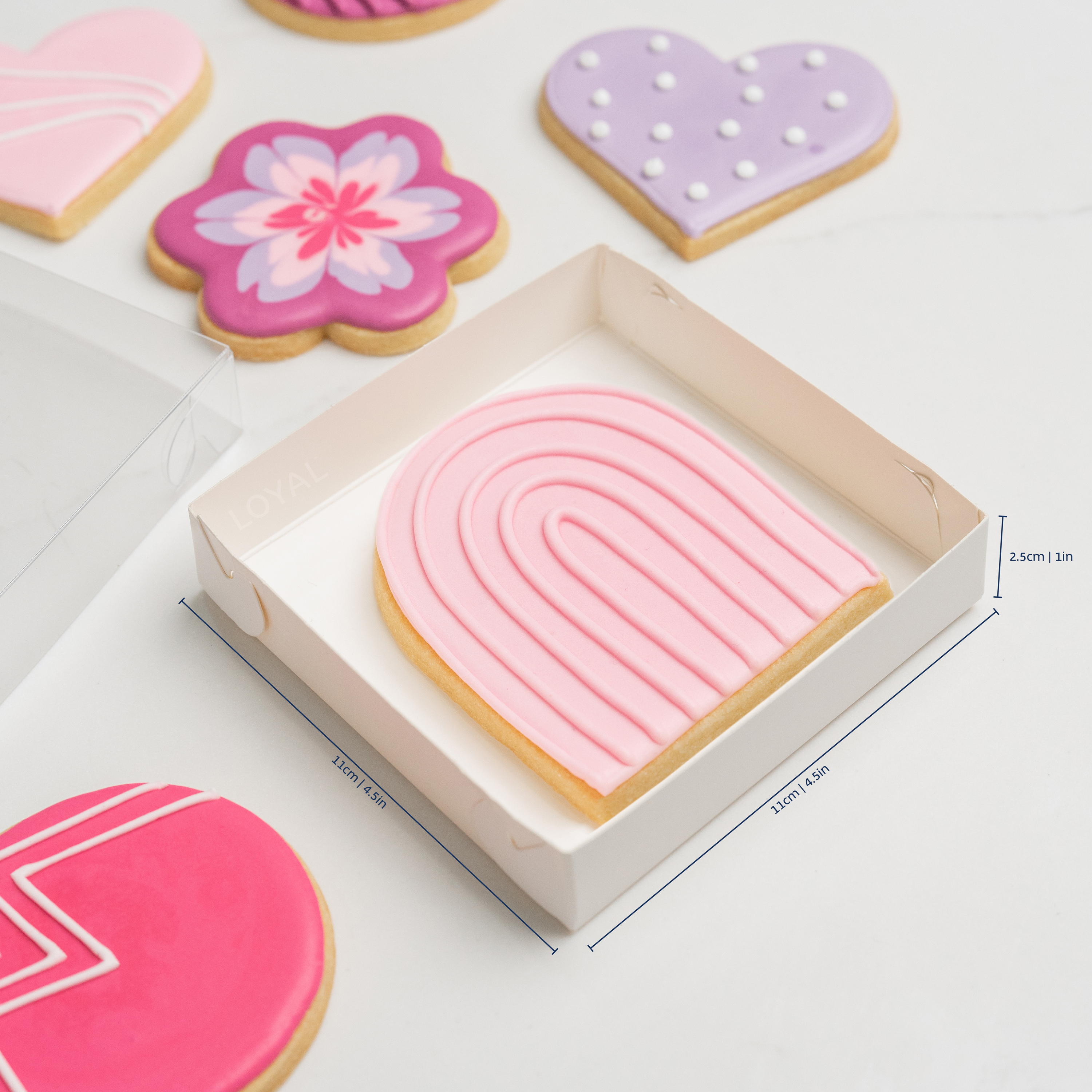 LOYAL Cookie Box Clear Lid 11cm x 11cm x 2.5cm