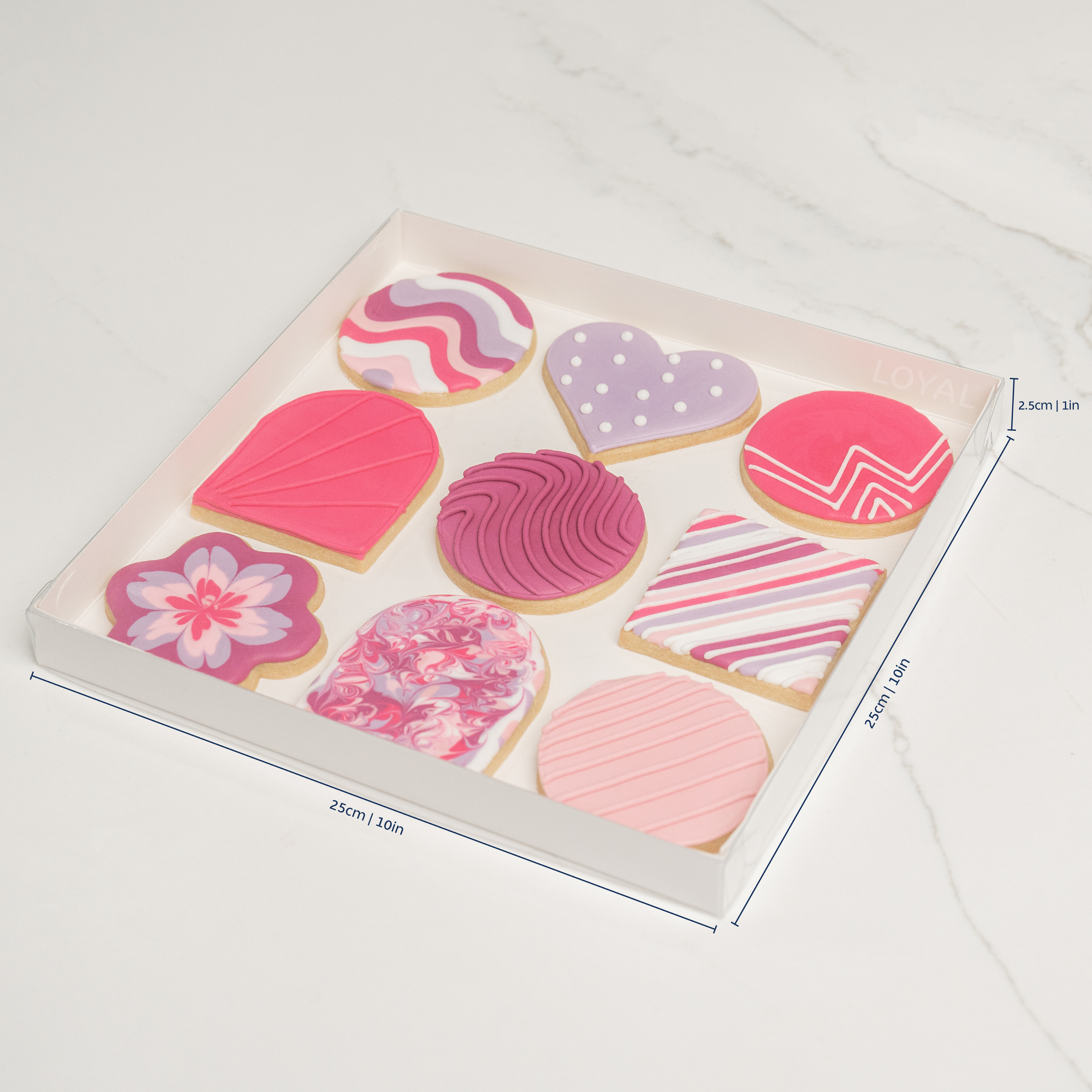 LOYAL Cookie Box Clear Lid 25cm x 25cm x 2.5cm