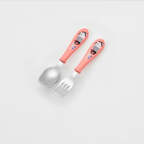 Cuitisan Infant Kid Spoon Fork Set Pink