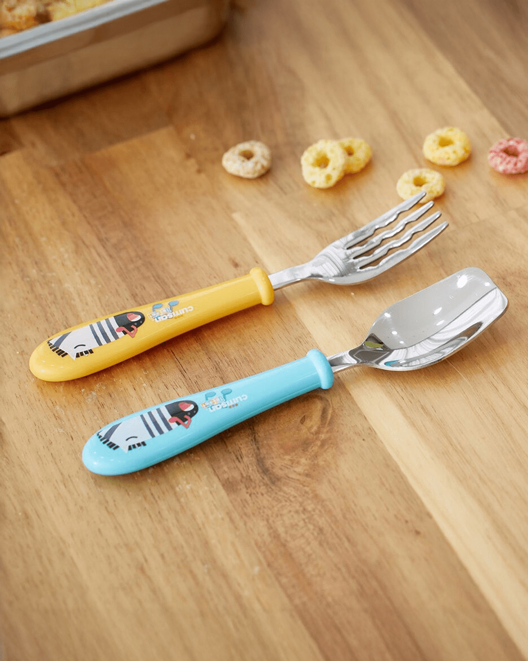 Cuitisan Infant Kid Spoon Fork Set Yellow