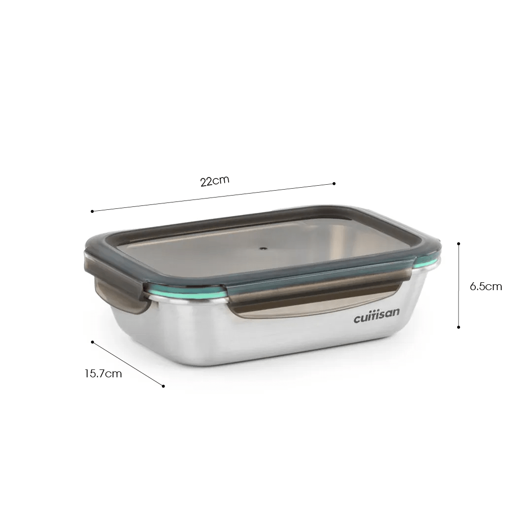 Cuitisan Flora Rectangle Container (1100ml) Teal