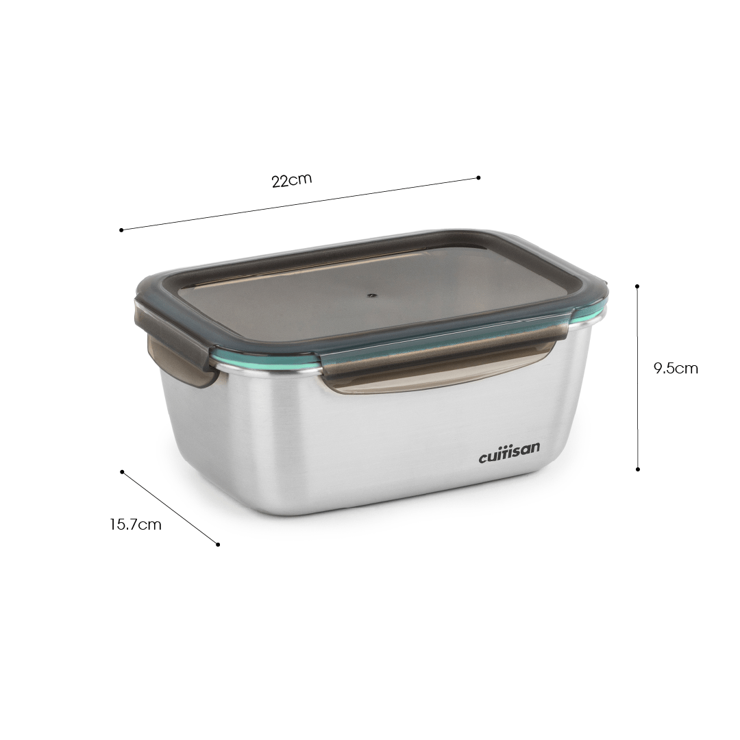 Cuitisan Flora Rectangle Container (1800ml) Teal