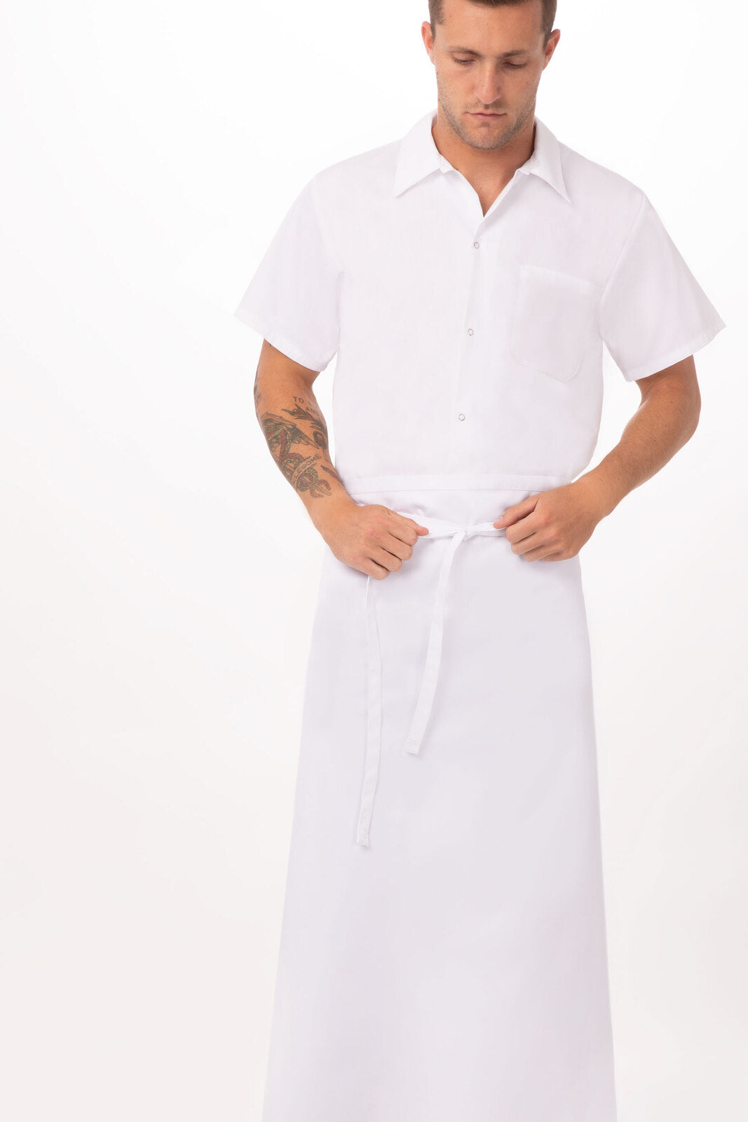 Chef Works Full-Length Chef Apron - White