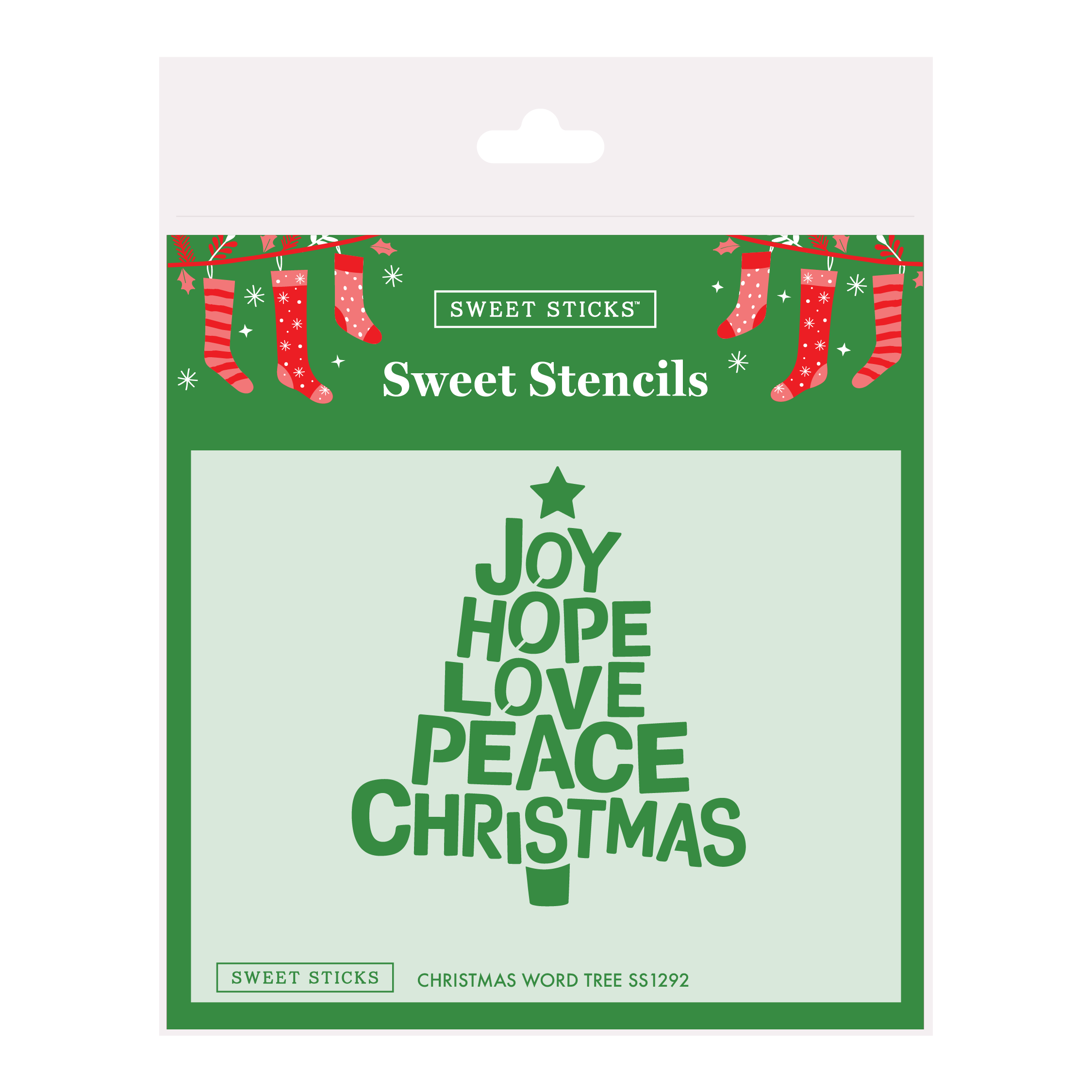 SWEET STICKS Sweet Stencils Christmas Range - Christmas Word Tree