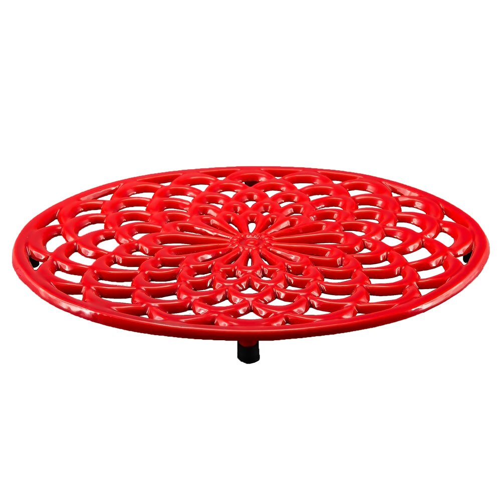 G&S Enamelled Cast Iron Oval Trivet 25 x 20cm - Red