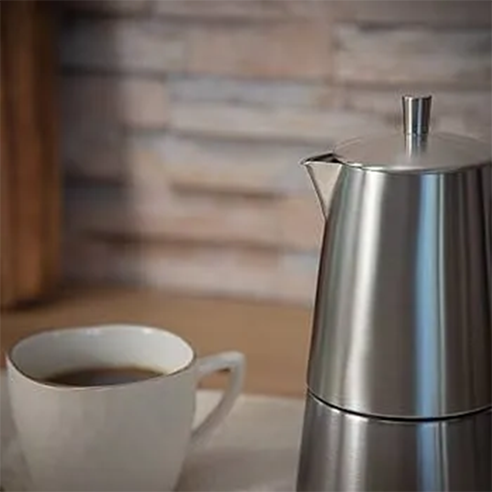 Cilio Modena Espresso Maker – Stainless Steel Satin, 6 Cup