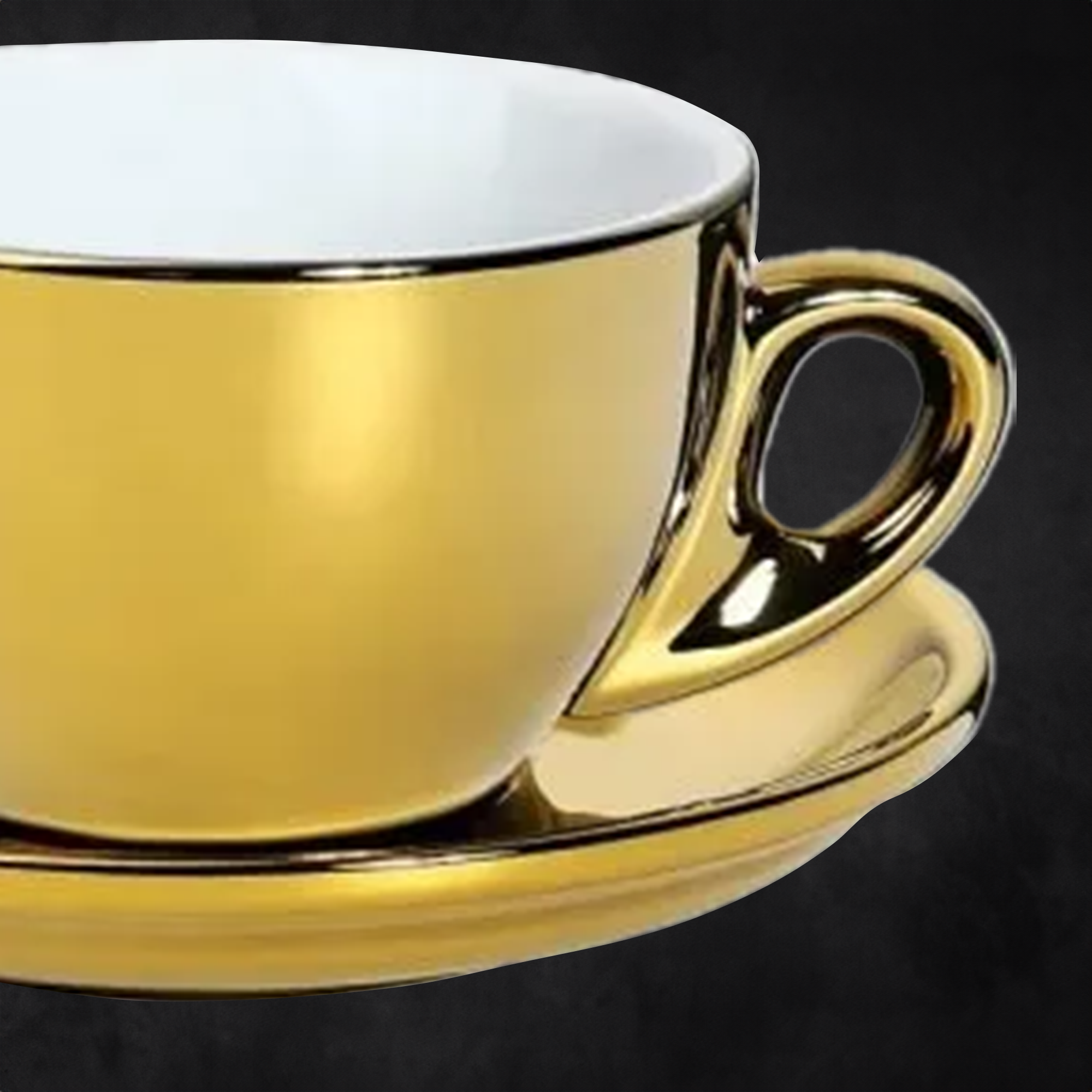 Cilio Roma Cappuccino Cup & Saucer Set – Gold, 2 Piece