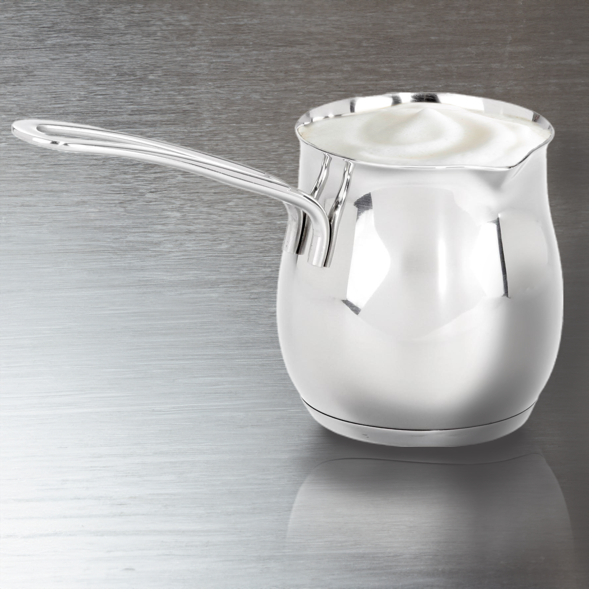 Cilio Professional Foam Cup – Stainless Steel Mirror Polished, 350ml