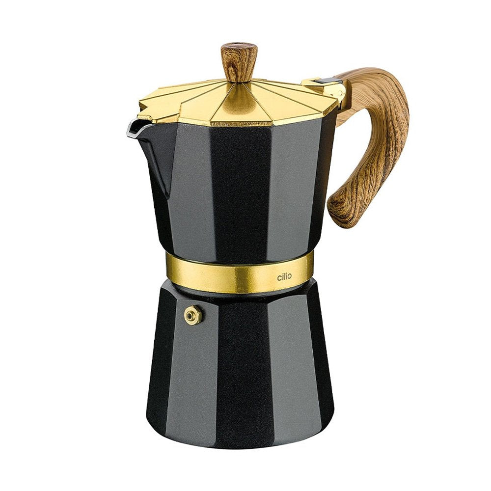 Cilio Classic Oro Espresso Maker – Gold Finish, 1 Cup