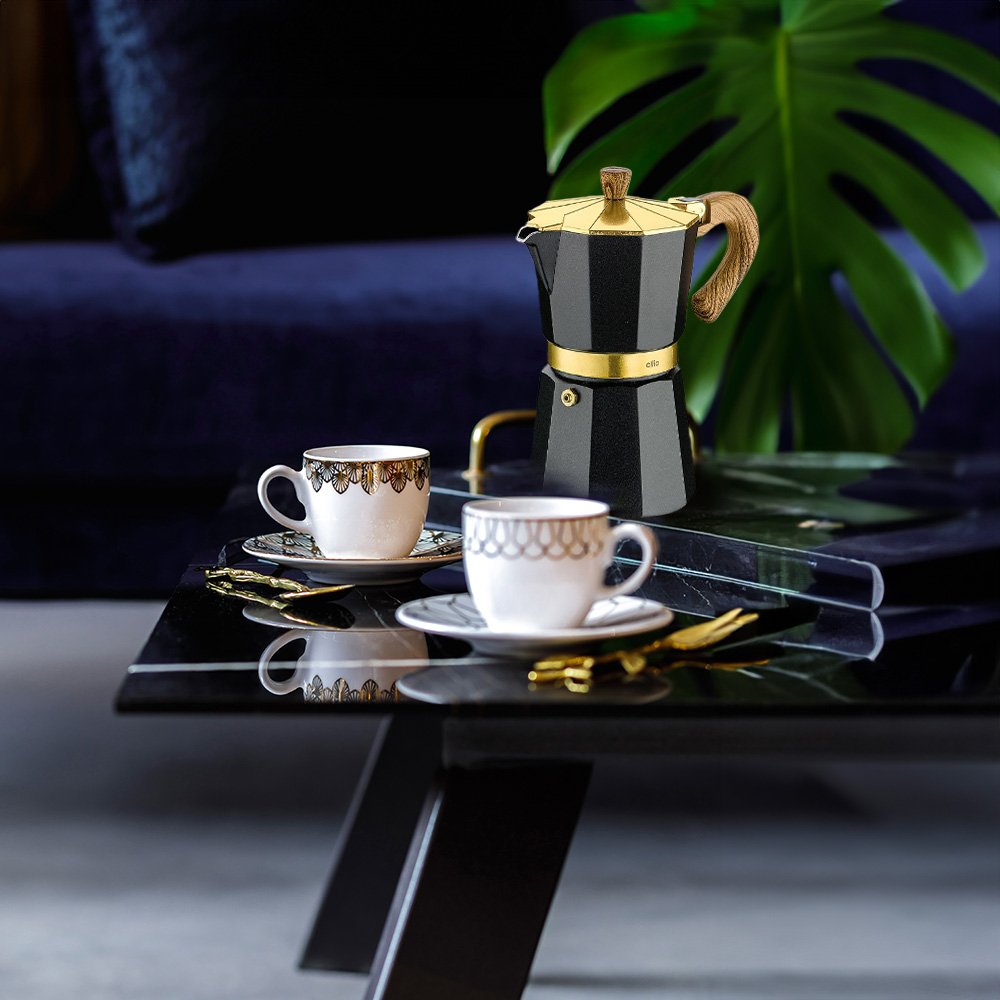 Cilio Classic Oro Espresso Maker – Gold Finish, 1 Cup