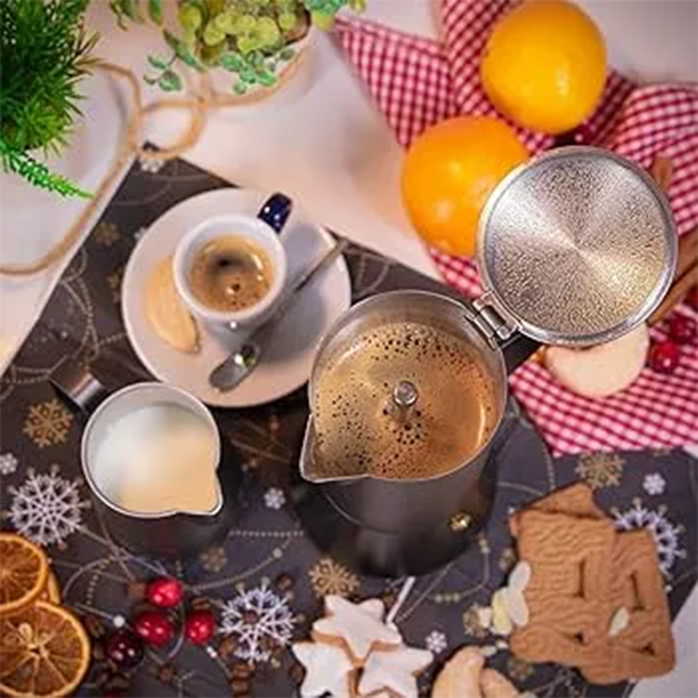 Cilio Aida Espresso Maker – Stainless Steel Mirror Polished, 2 Cup