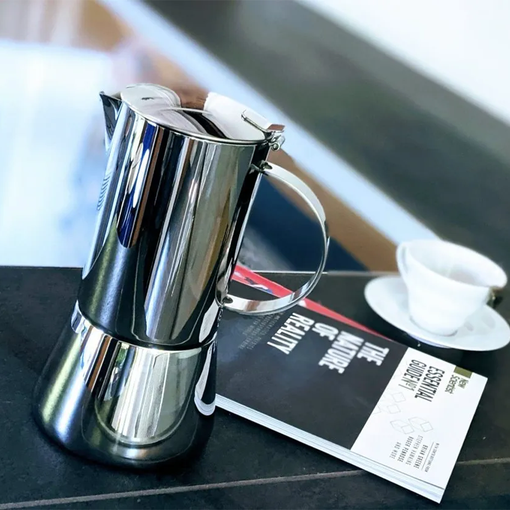 Cilio Aida Espresso Maker – Stainless Steel Mirror Polished, 2 Cup