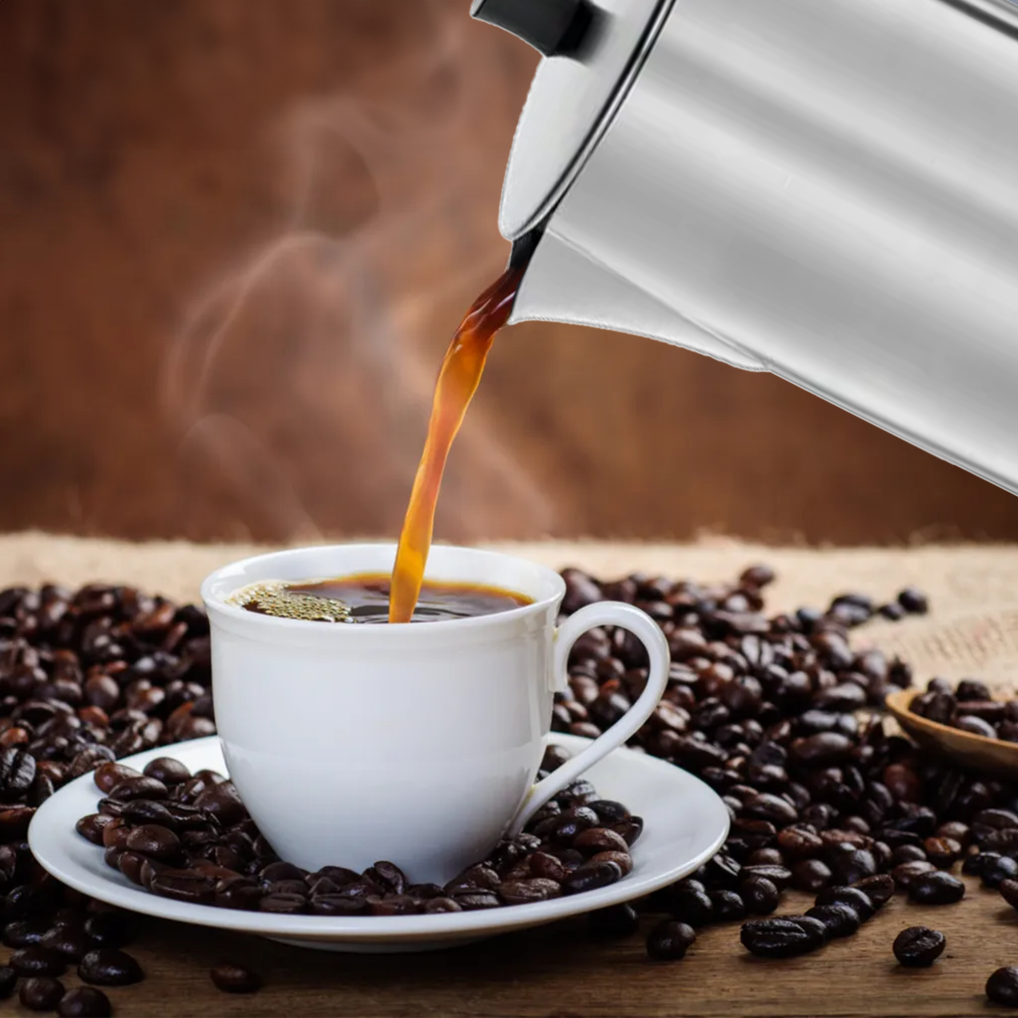 Cilio Figaro Espresso Maker – Stainless Steel Satin, 4 Cup