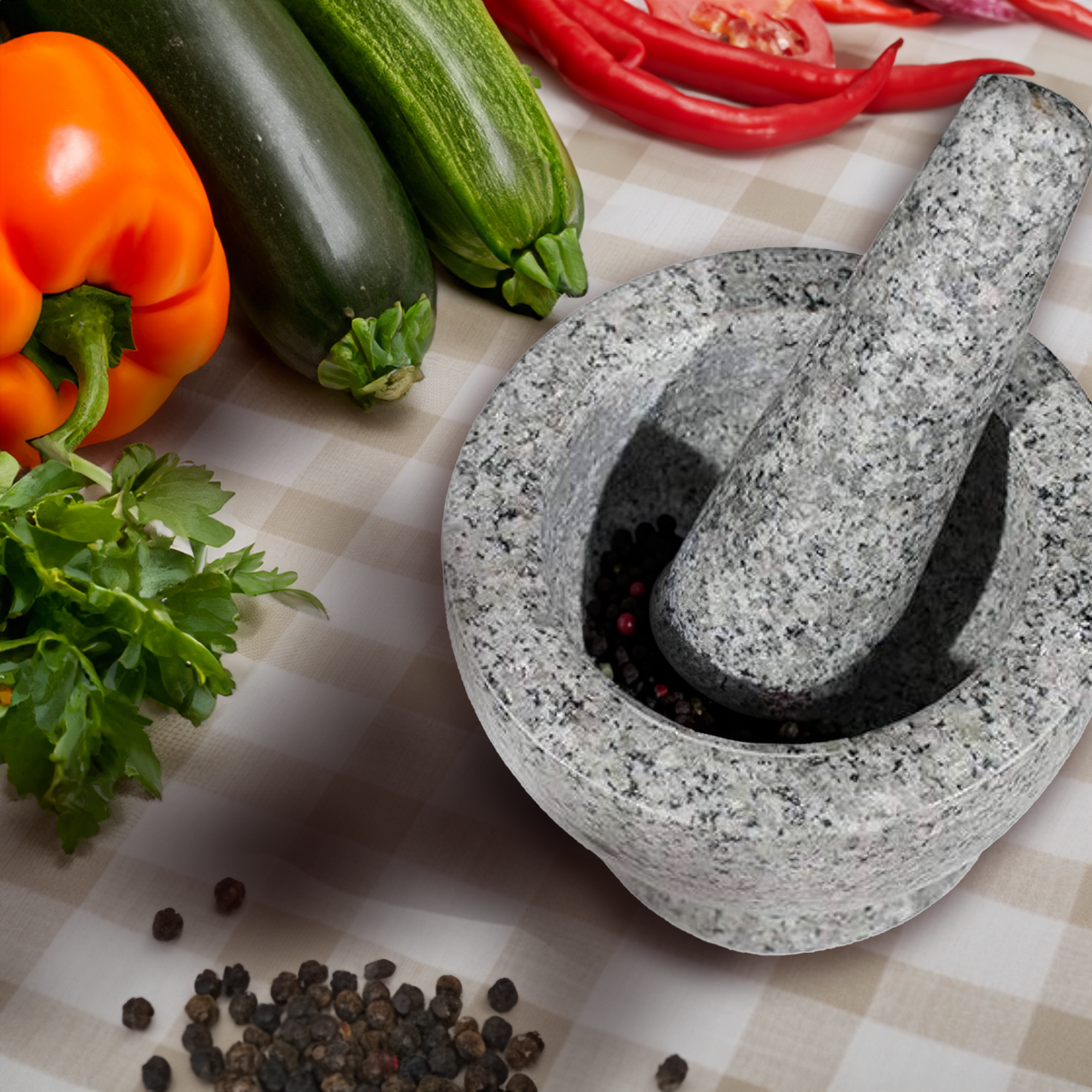Cilio Salomon Granite Mortar & Pestle – 13cm, 2.6kg