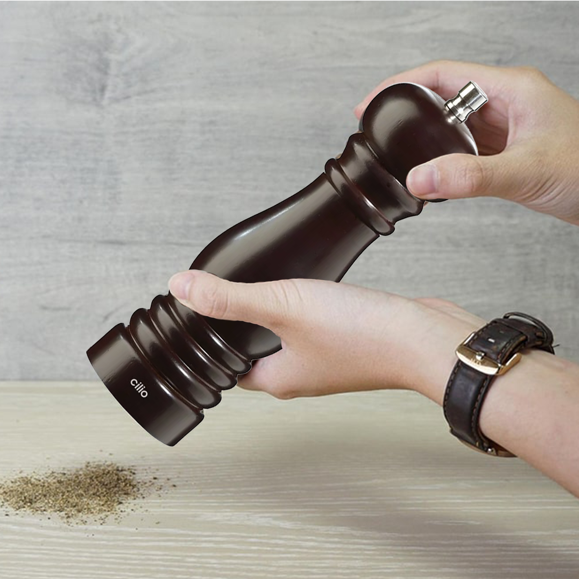 Cilio Roma Pepper Mill – Chestnut Stained, 18cm