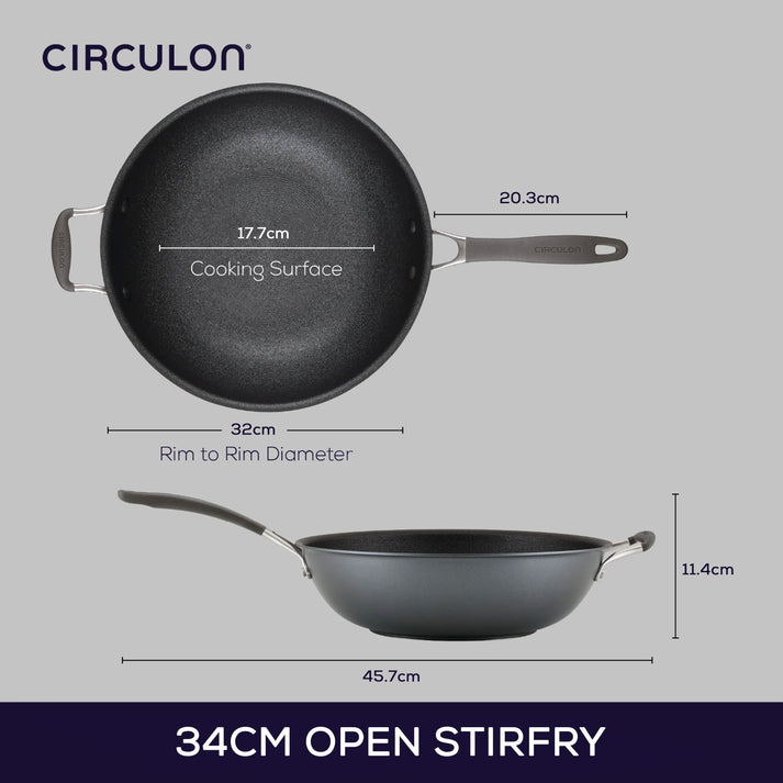 Circulon ScratchDefense A1 Nonstick Open Stir Fry Pan 34cm