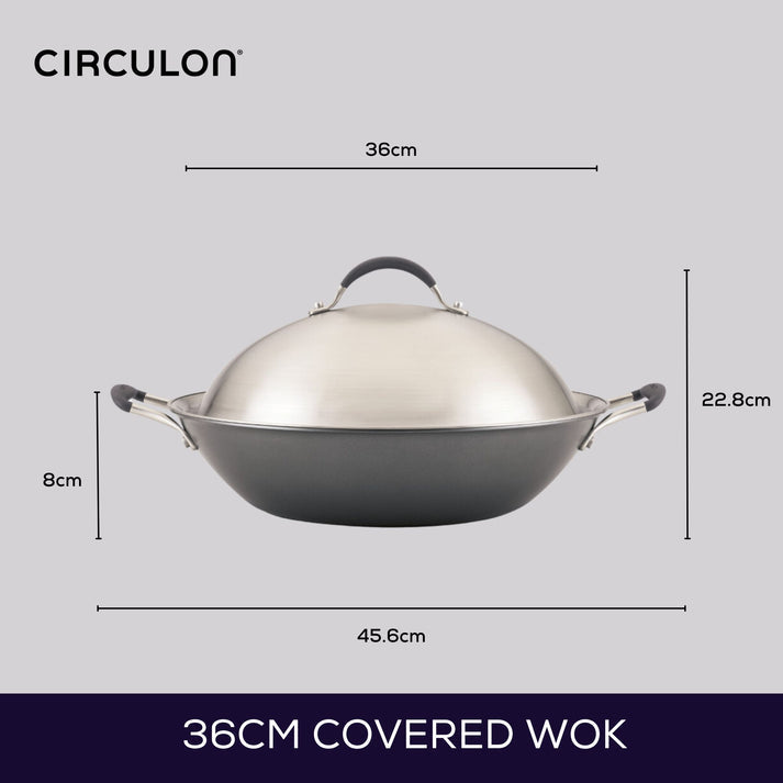 Circulon ScratchDefense A1 Nonstick Covered Wok 36cm