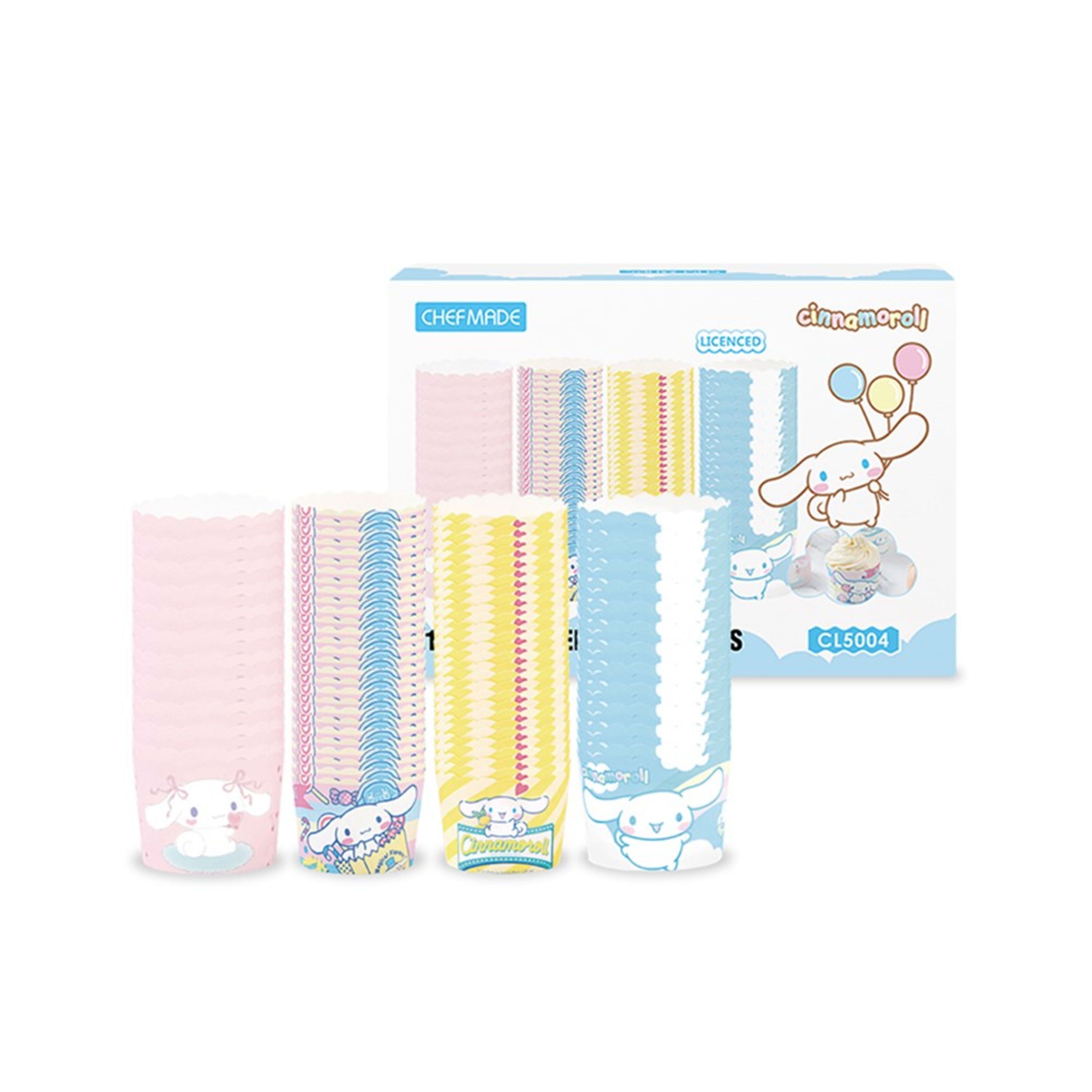 CHEFMADE x Sanrio Cinnamoroll 100 Piece Paper Baking Cup Set 7x6cm & 6x5cm
