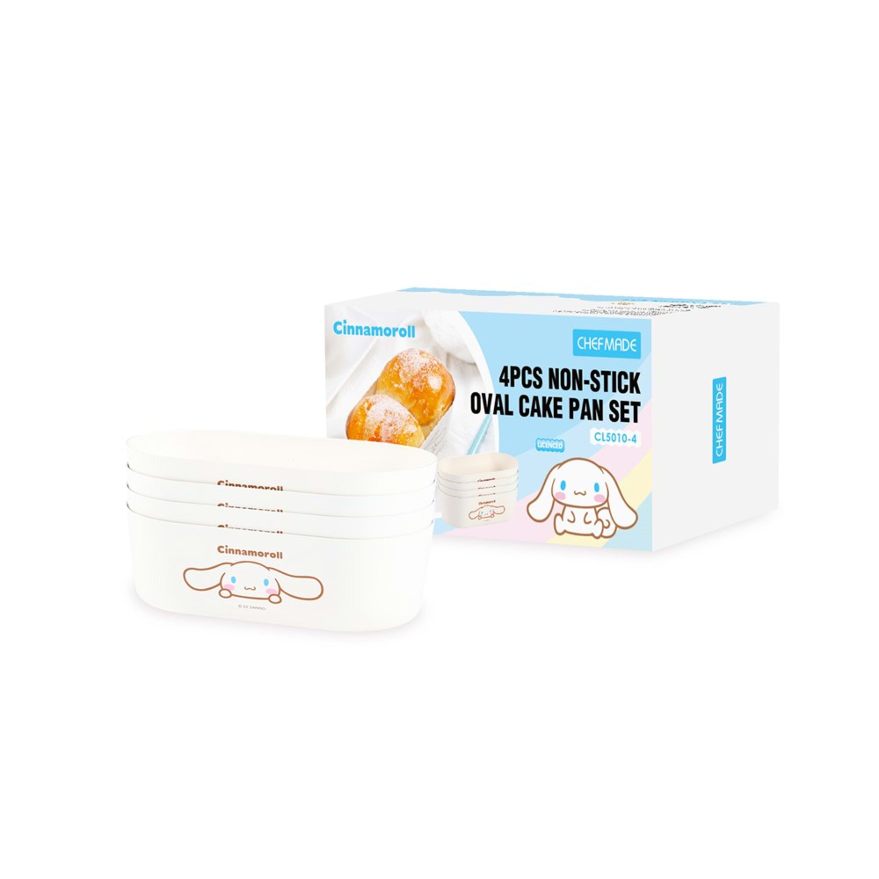CHEFMADE x Sanrio Cinnamoroll 4 Piece Non-Stick Oval Cake Pan Set