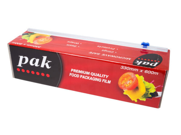 Pak Premium Cling Film Foodservice Roll with Slide Cutter (33cm x 600m)