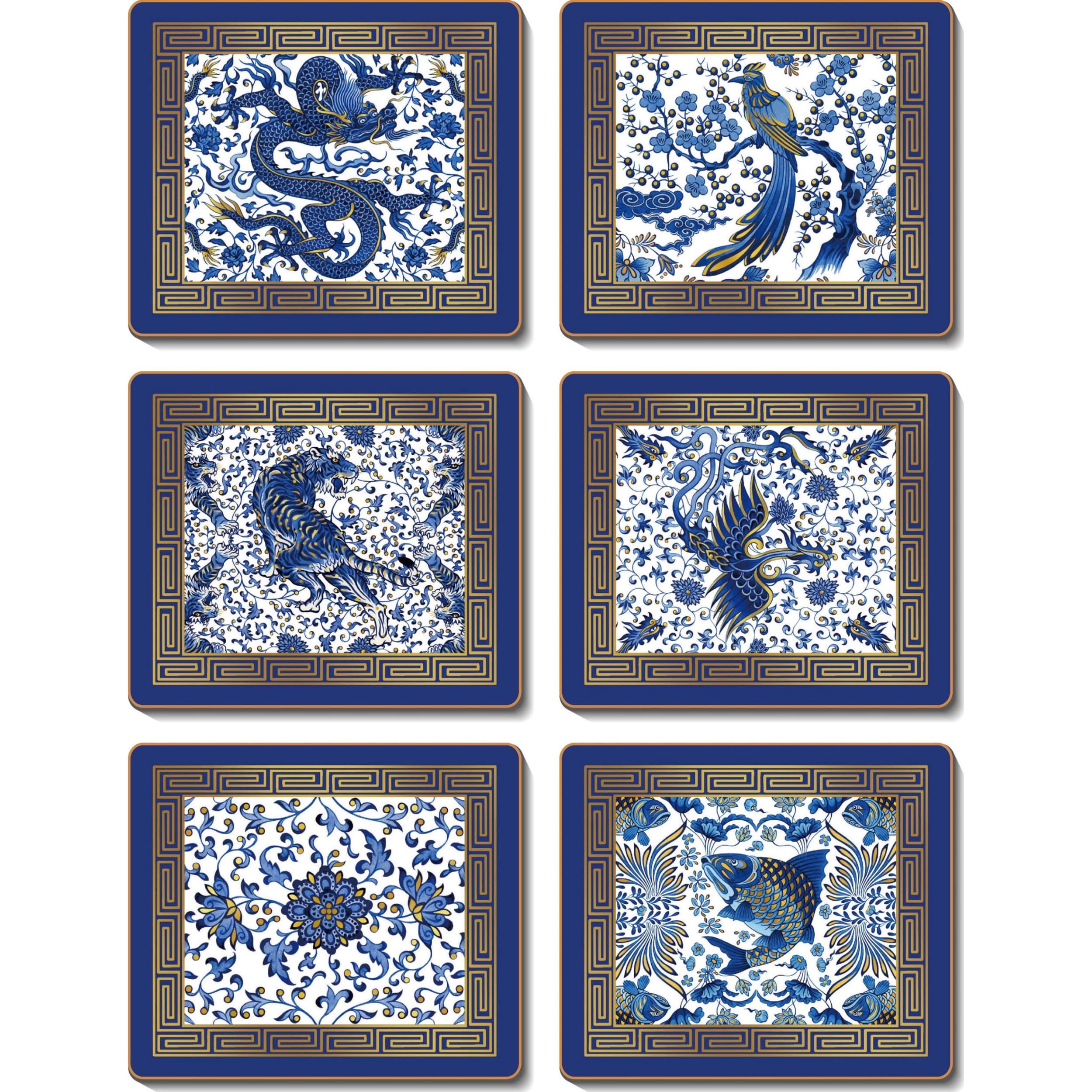Cinnamon Blue Ming Coaster 6 Piece Set