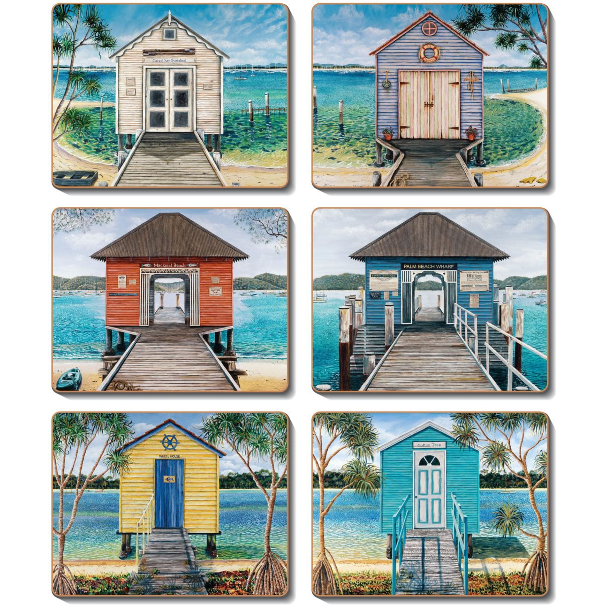 Cinnamon Boathouses Placemat 6 Piece Set
