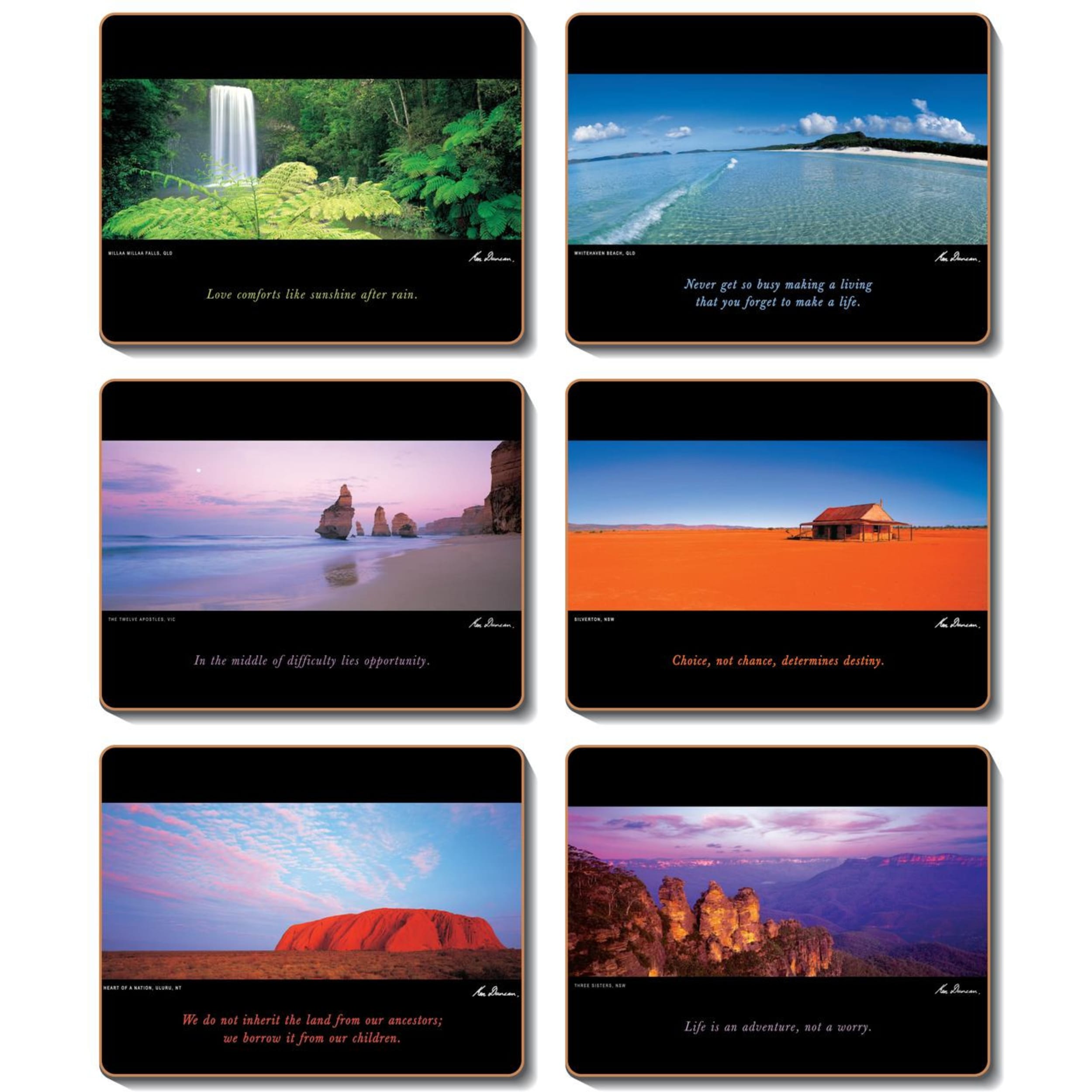 Cinnamon Ken Duncan Australia Placemat 6 Piece Set