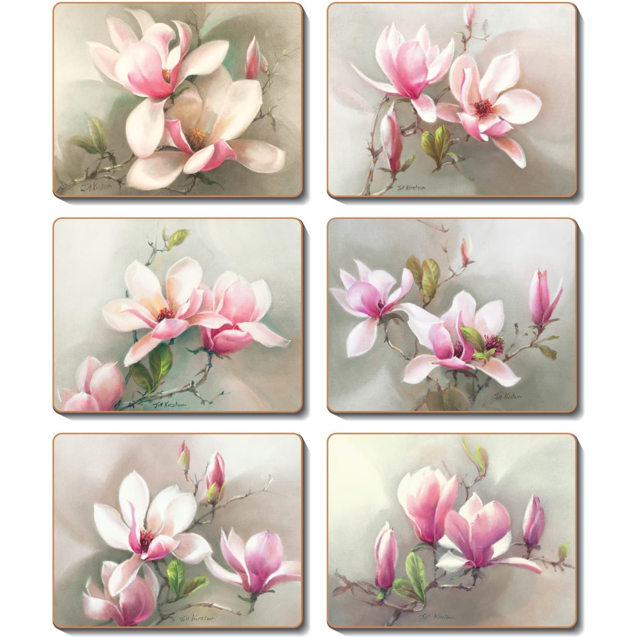 Cinnamon Magnolias Placemat 6 Piece Set