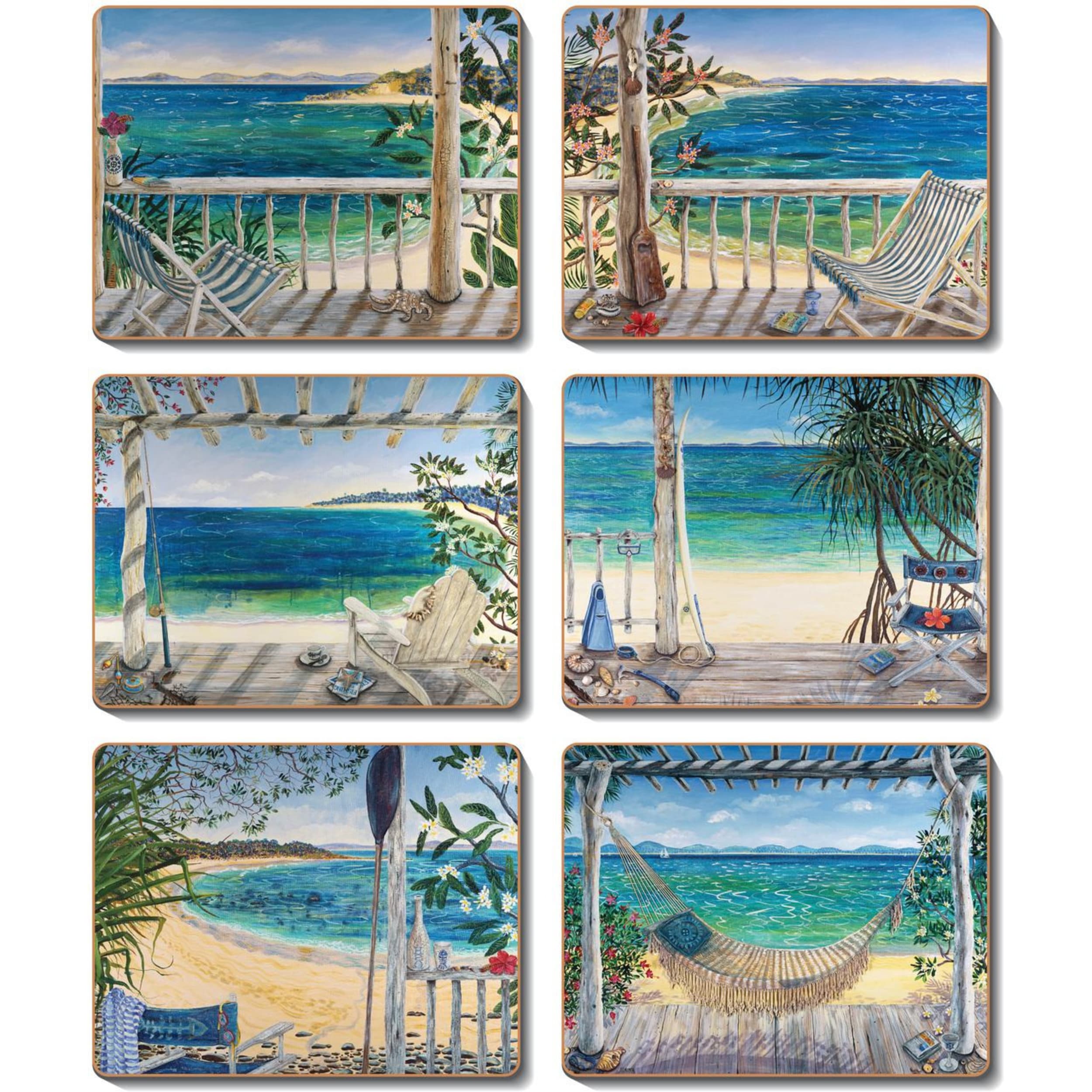 Cinnamon Beach Balconies Placemat 6 Piece Set