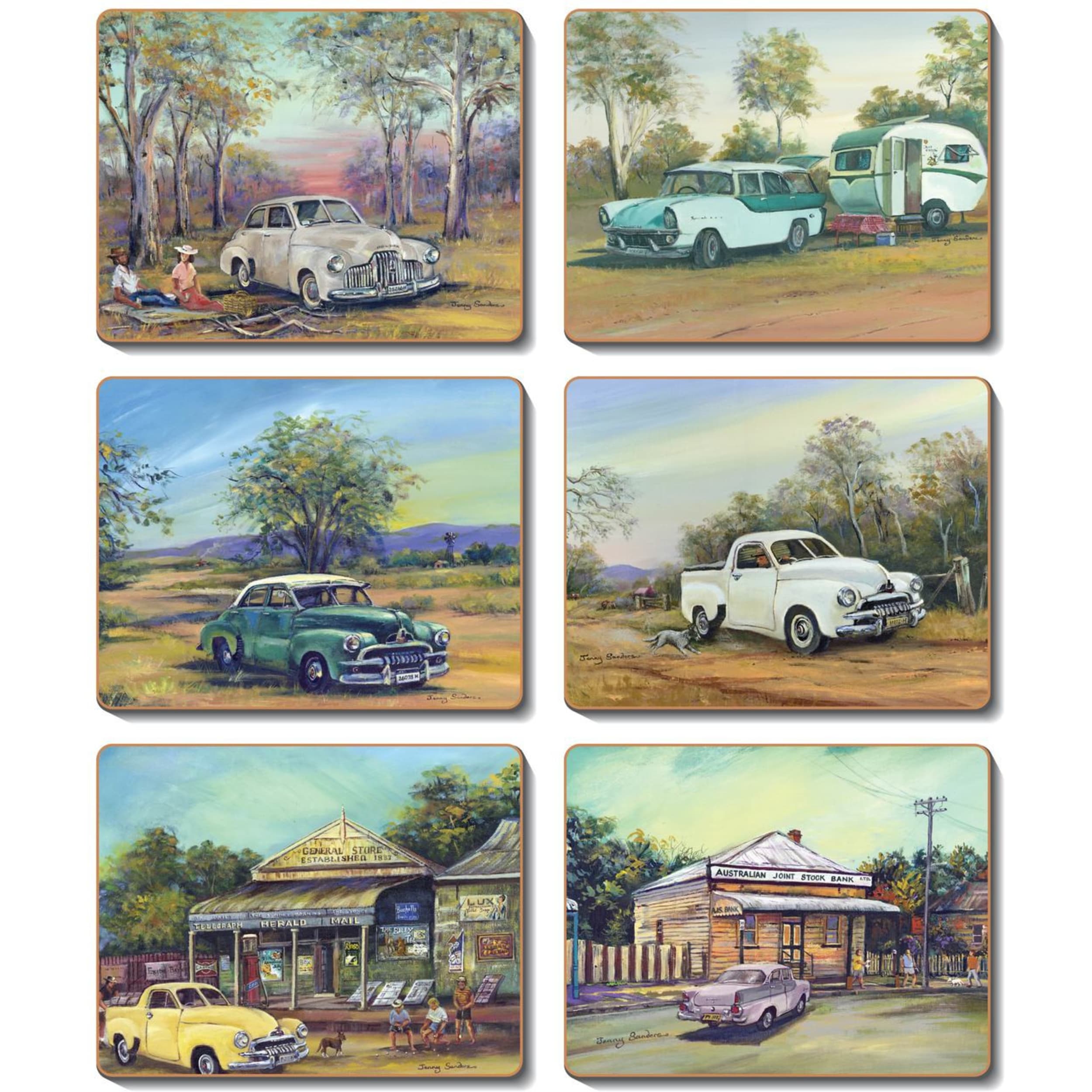 Cinnamon Old Holdens Coaster 6 Piece Set