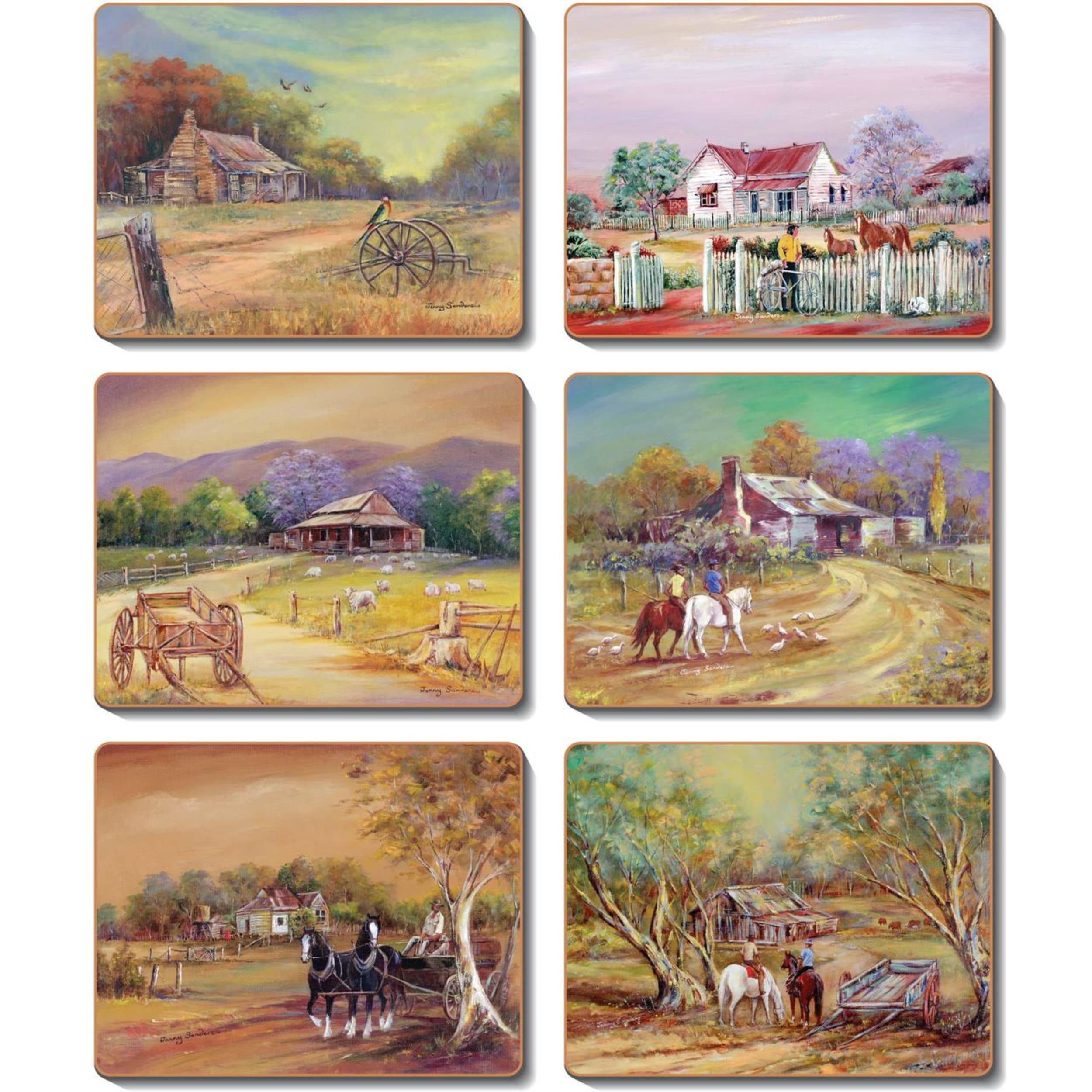 Cinnamon Homestead Coaster 6 Piece Set