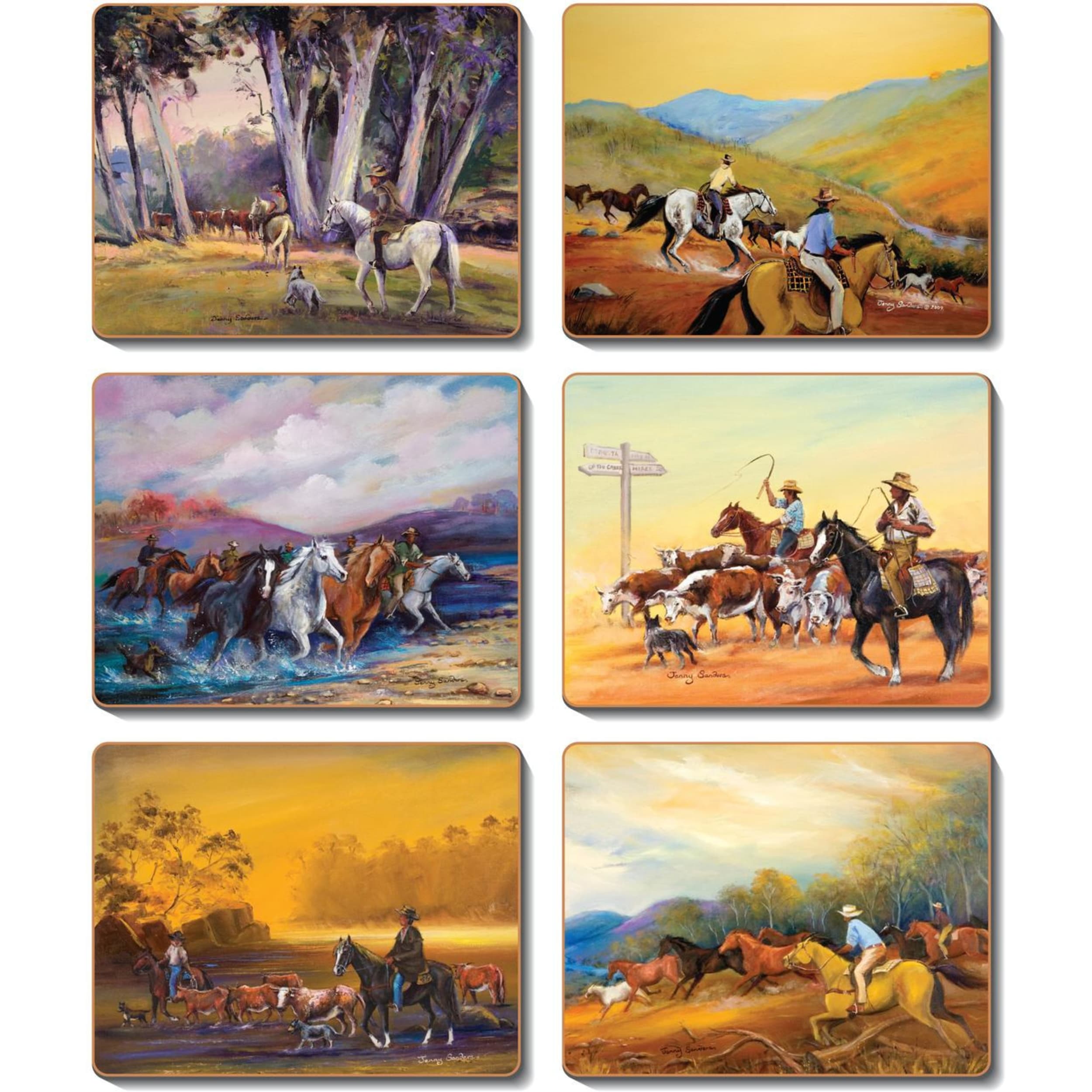 Cinnamon Man From Snowy River Placemat 6 Piece Set