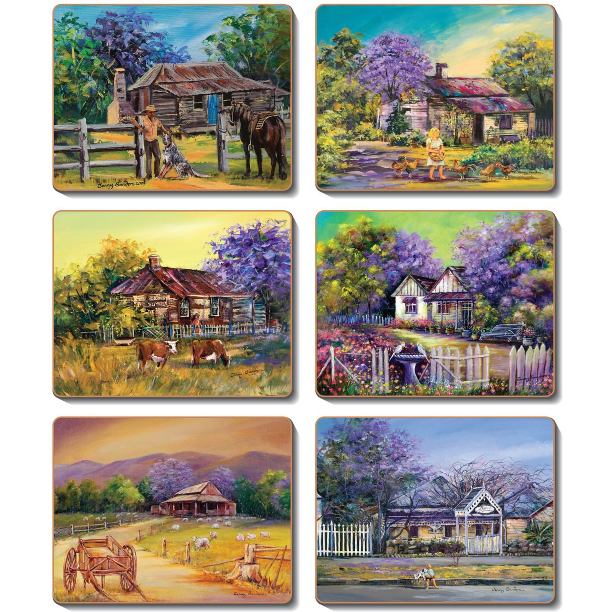 Cinnamon Jacaranda House Placemat 6 Piece Set