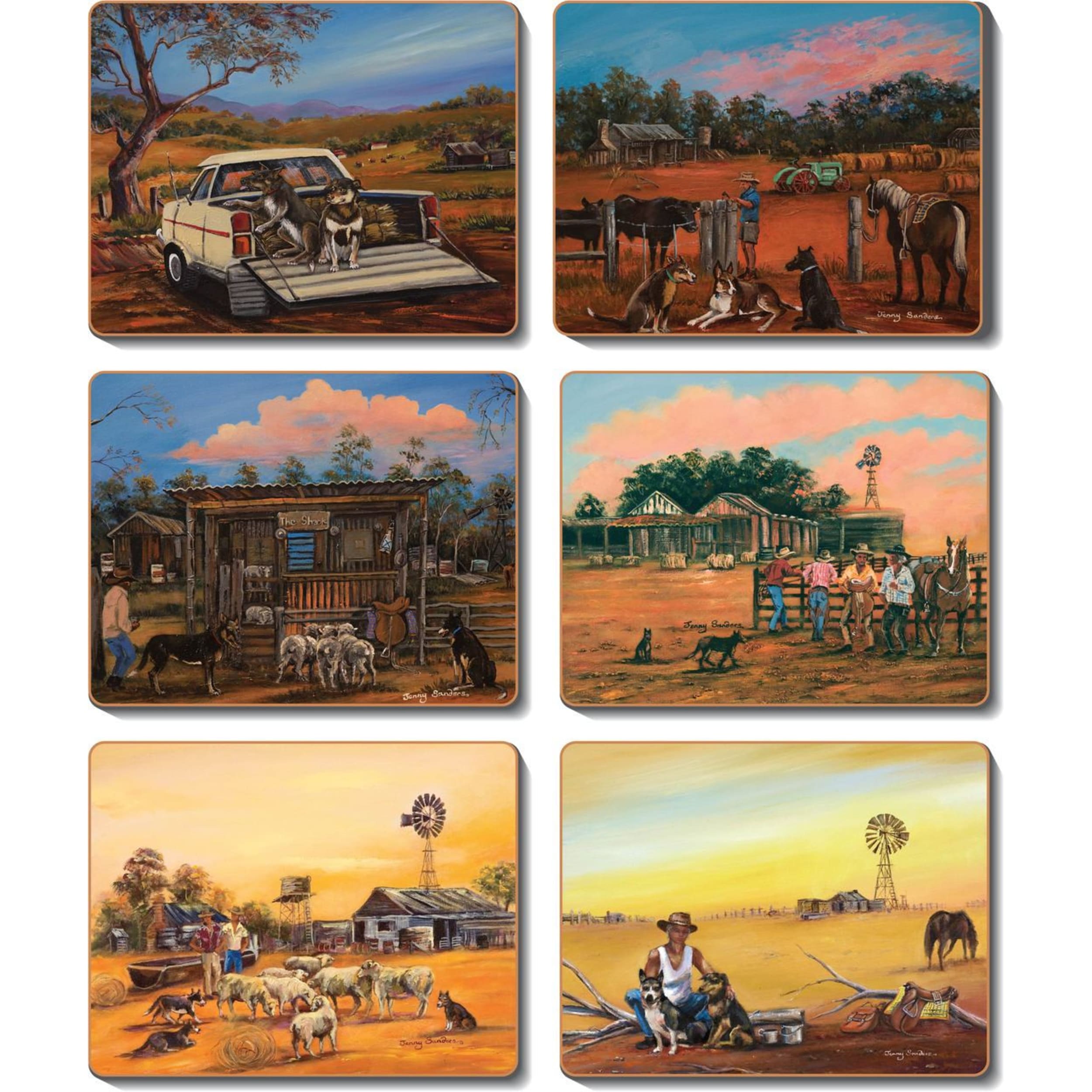 Cinnamon Kelpie Kapers Coaster 6 Piece Set