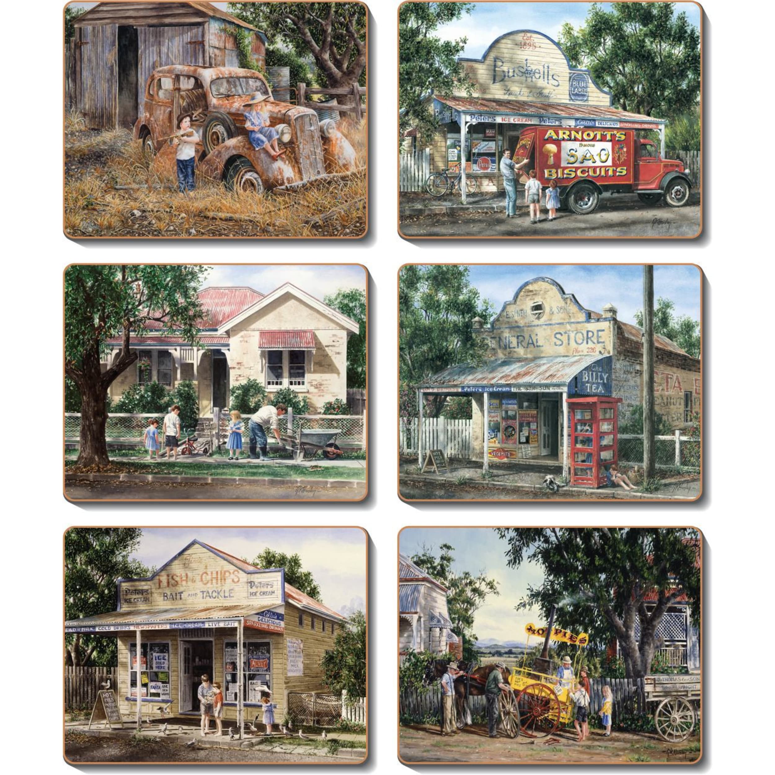 Cinnamon Times Now Past Coaster 6 Piece Set