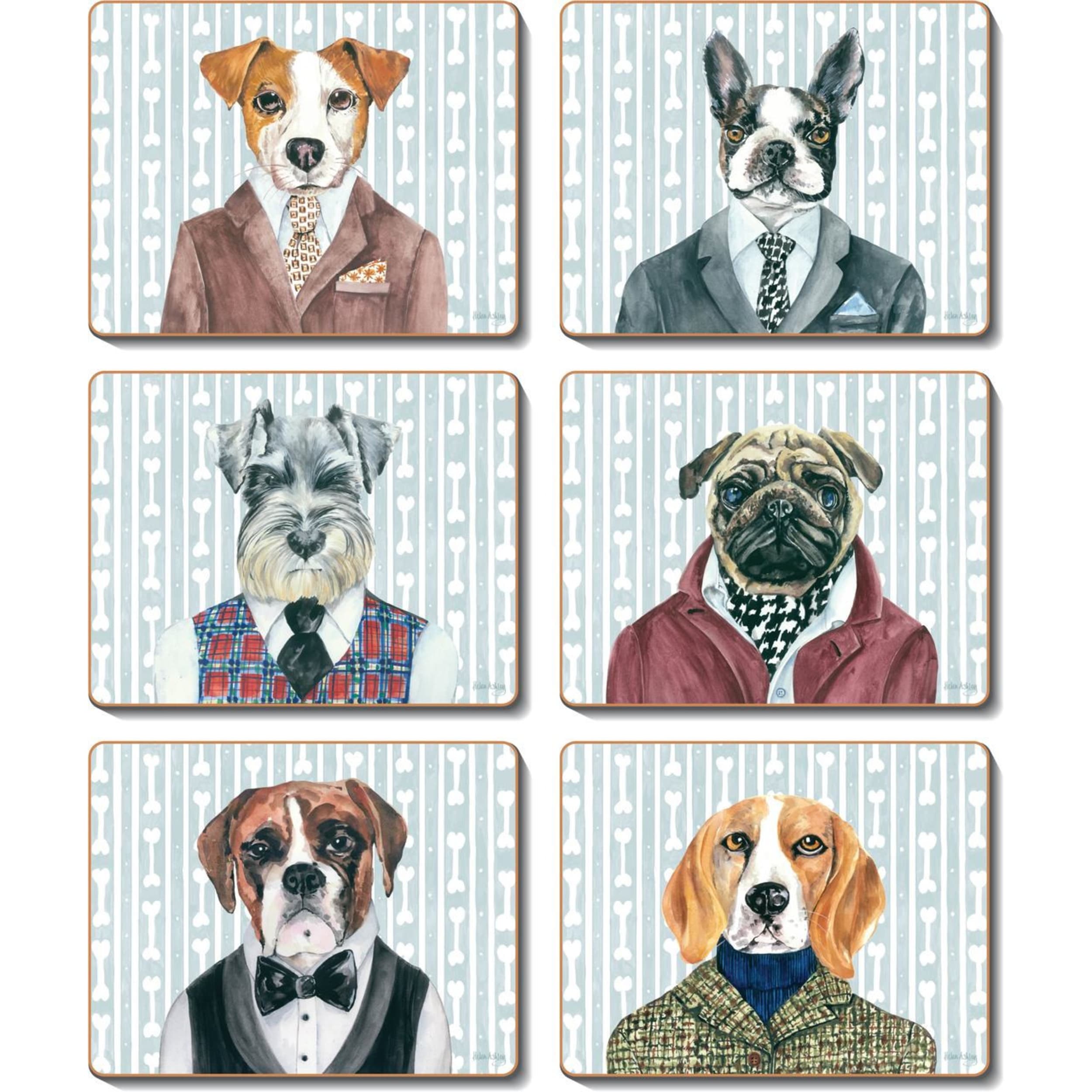 Cinnamon Dogs Dinner Placemat 6 Piece Set
