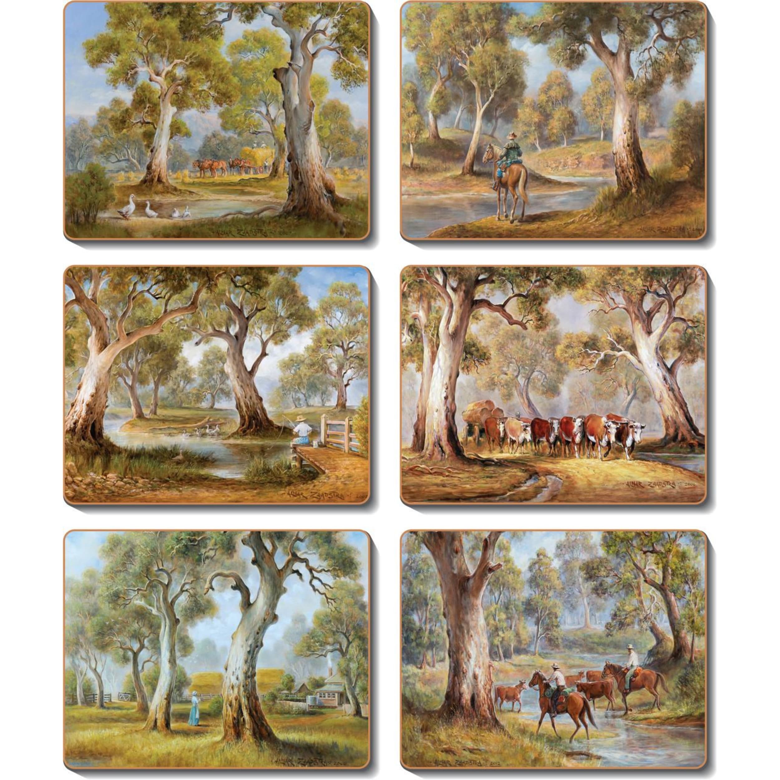 Cinnamon Redgum Country Placemat 6 Piece Set