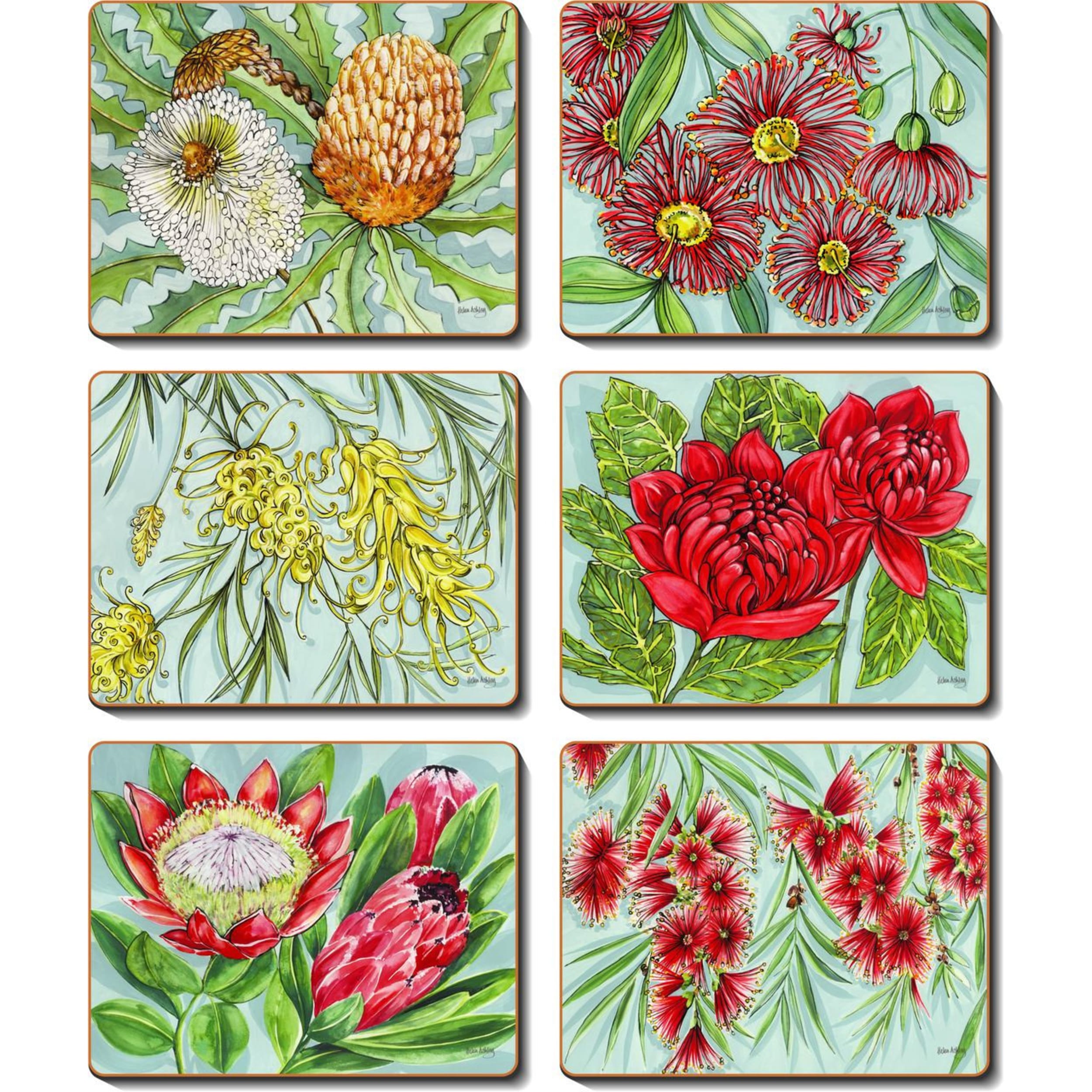 Cinnamon Bush Blooms Coaster 6 Piece Set