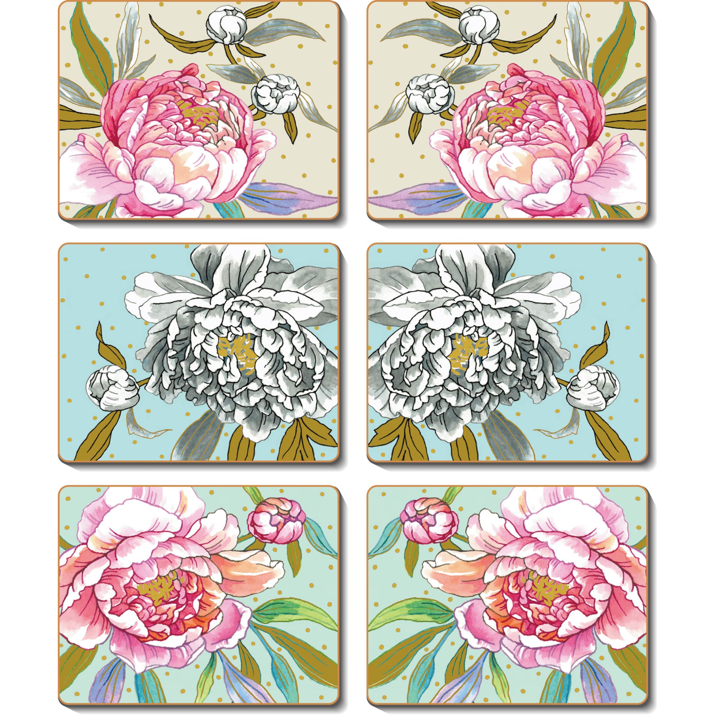 Cinnamon Verona Coaster 6 Piece Set