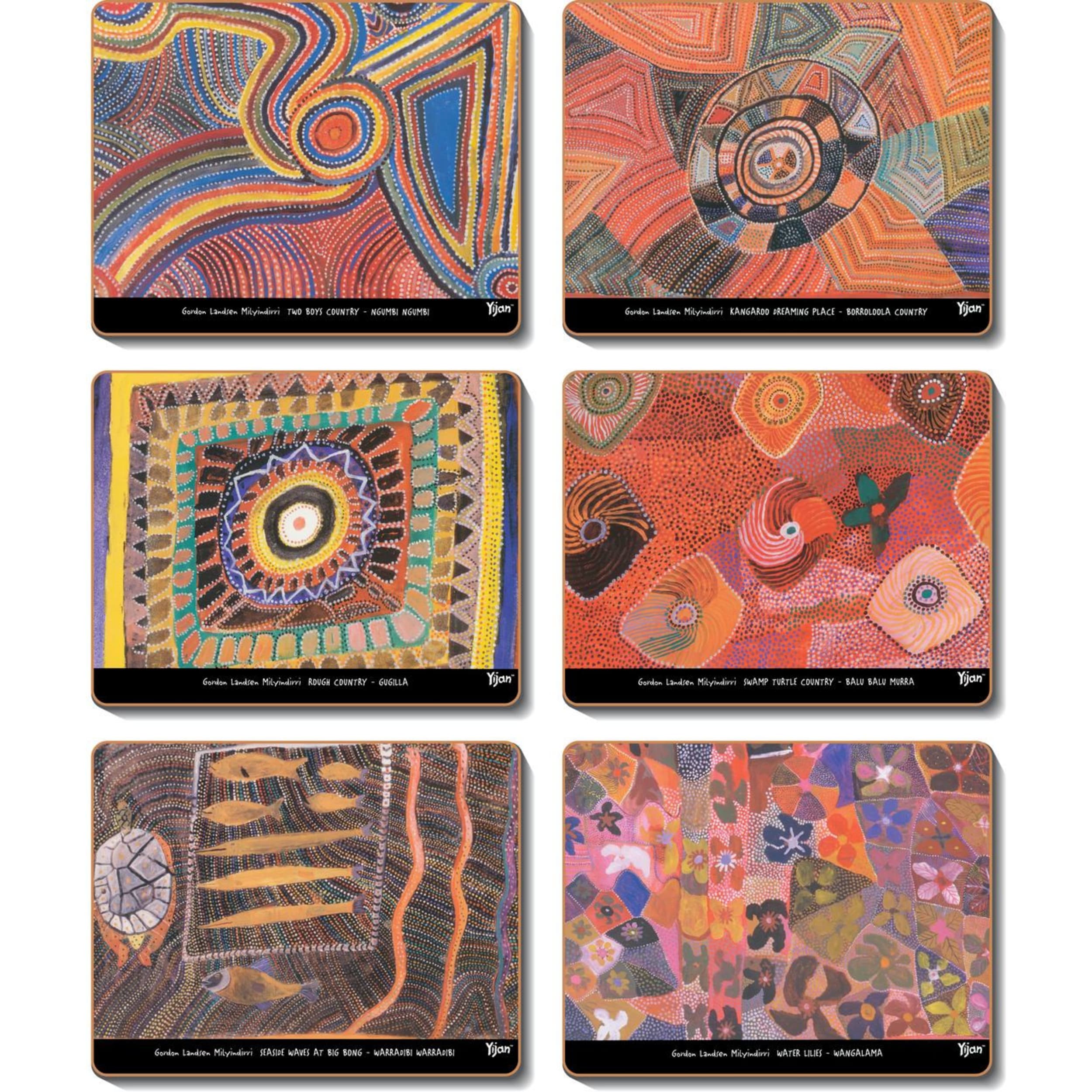 Cinnamon Waterlilies Coaster 6 Piece Set