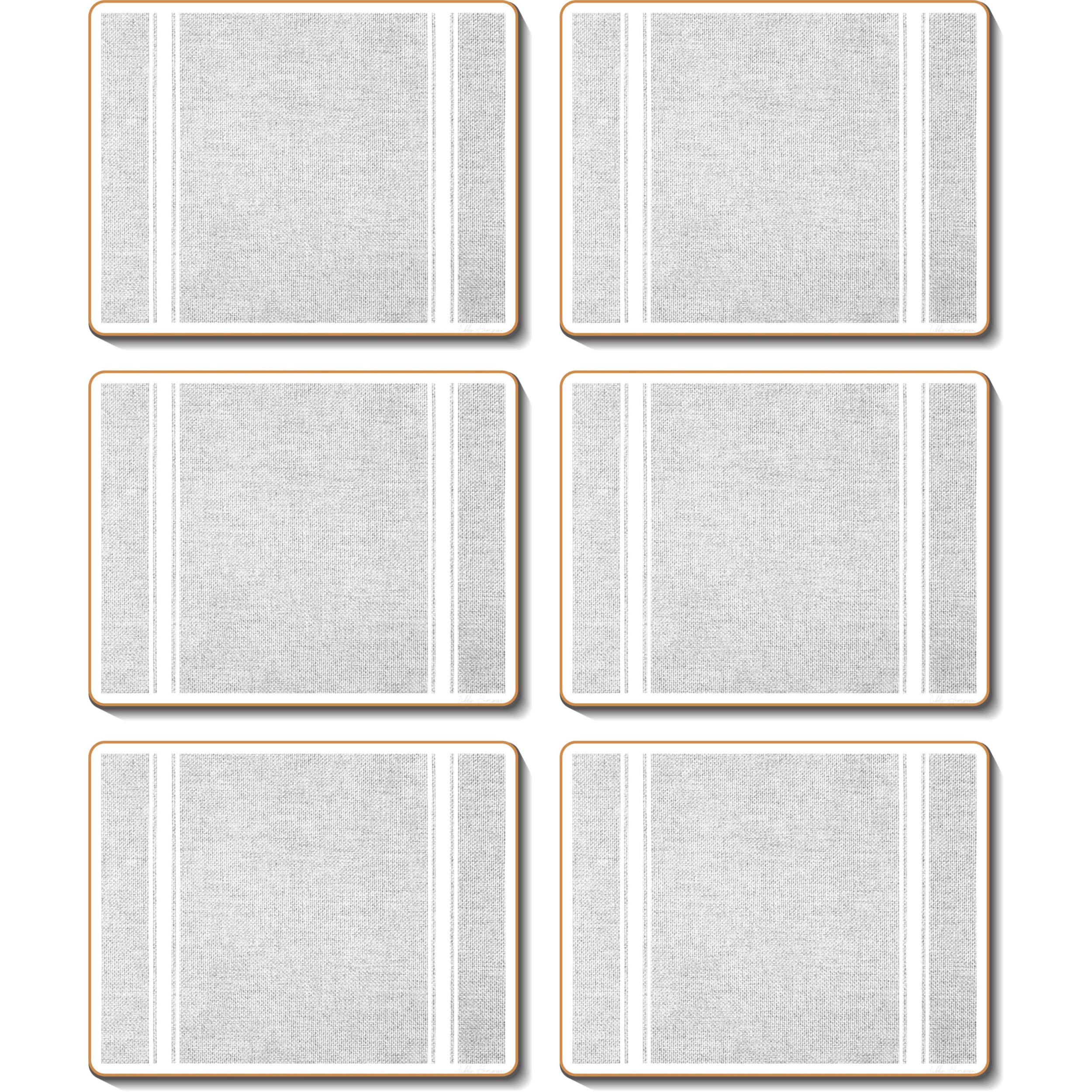 Cinnamon Hamptons Placemat 6 Piece Set